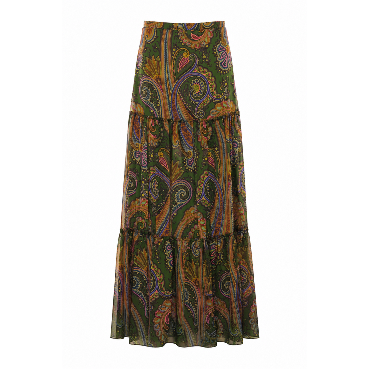 Etro Women Etro Women Paisley Piazzata Print Silk Long Skirt ETRO