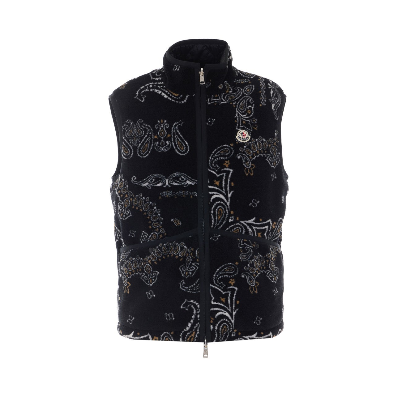 Moncler Men Paisley Print Teddy Reversible Vest With Logo MONCLER