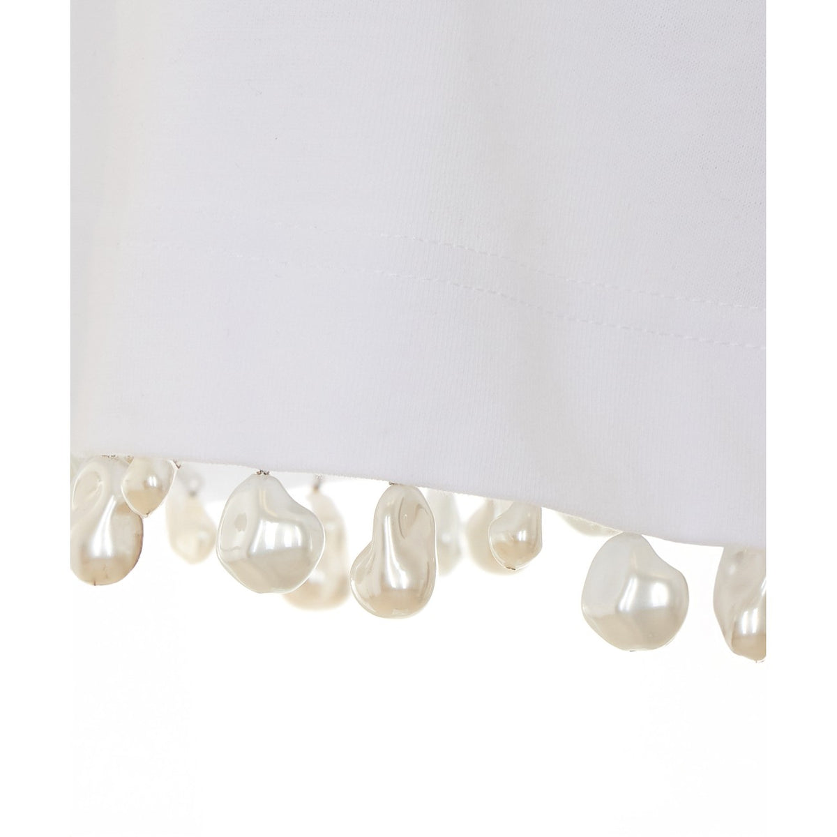 Sportmax Women Palmas Crop T-Shirt With Embroidered Pearls SPORTMAX