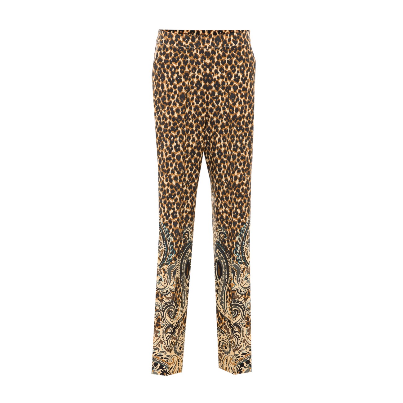 Etro Women Pants With Leopard And Paisley Piazzata Motif ETRO