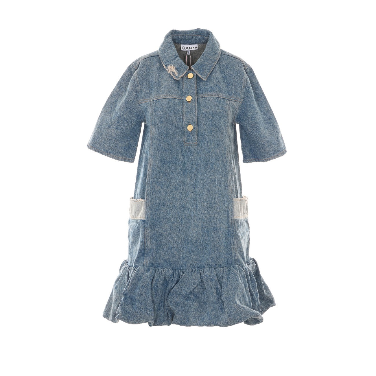 Ganni Women Patchwork Denim Dress GANNI