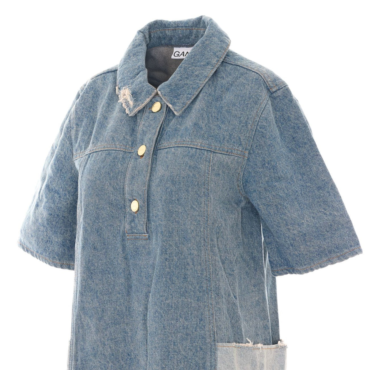 Ganni Women Patchwork Denim Dress GANNI