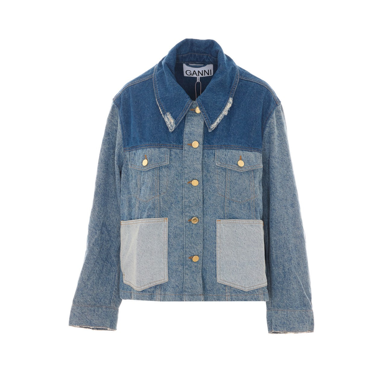Ganni Women Patchwork Denim Jacket GANNI