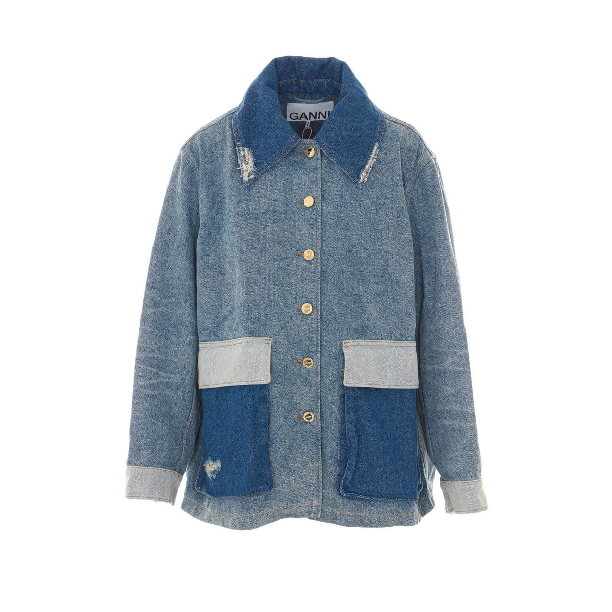 Ganni Women Patchwork Denim Jacket GANNI