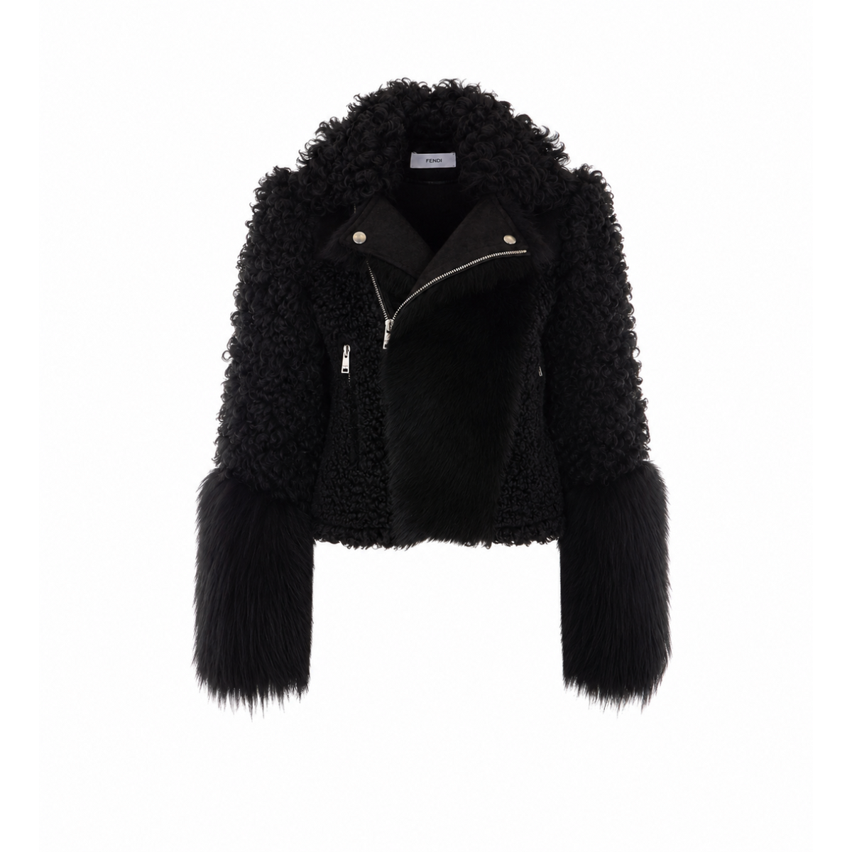 Fendi Women Patchwork Shearling Biker FENDI