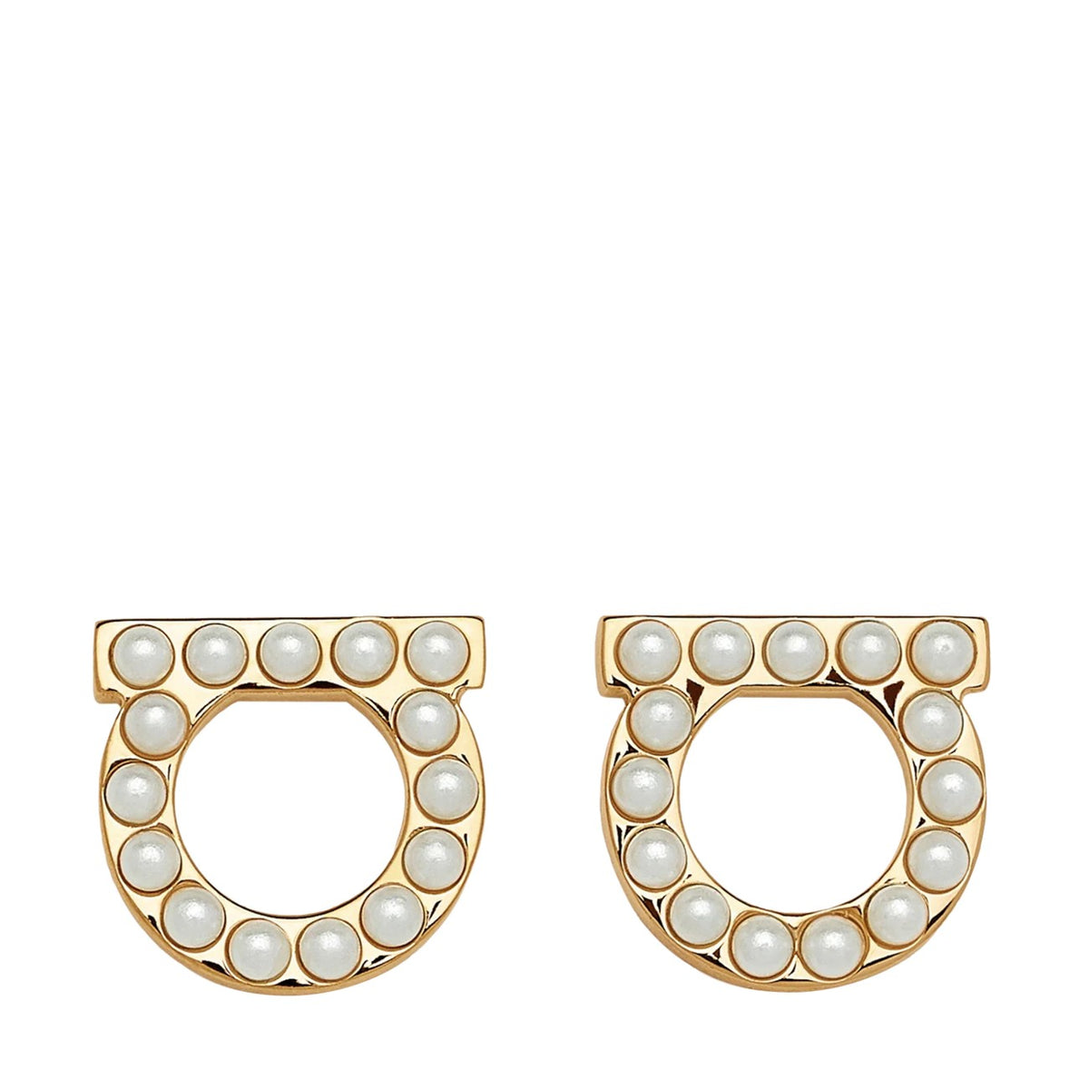 Ferragamo Women Pearls Gancini Earrings