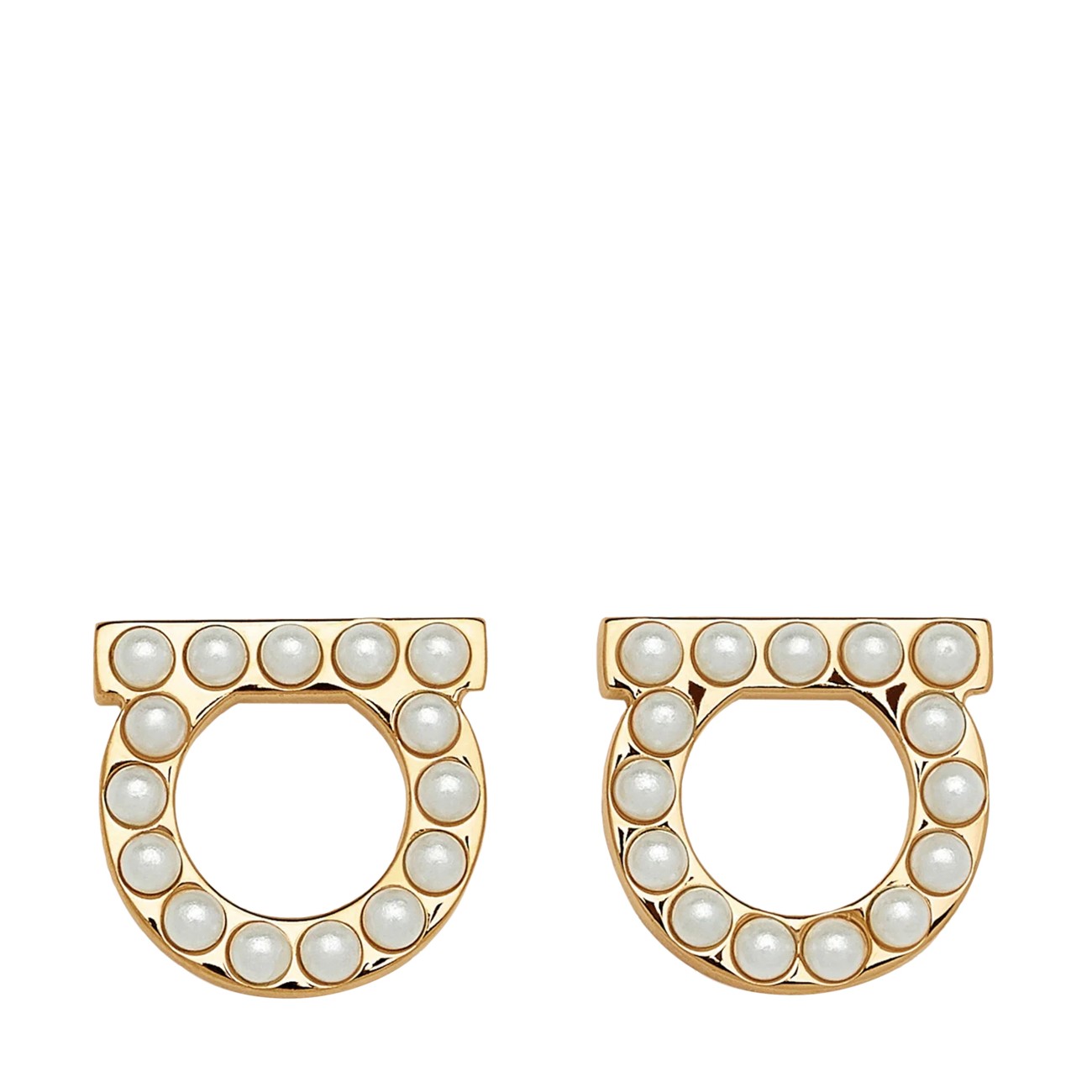 Ferragamo Women Pearls Gancini Earrings FERRAGAMO