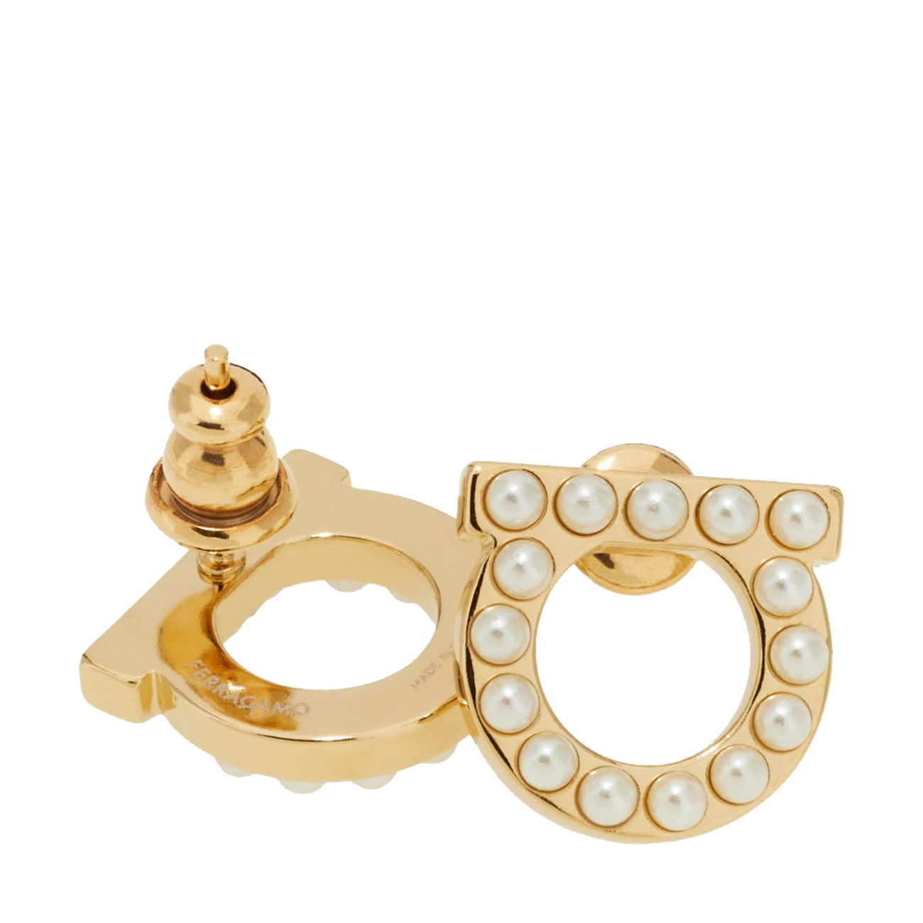Ferragamo Women Pearls Gancini Earrings FERRAGAMO