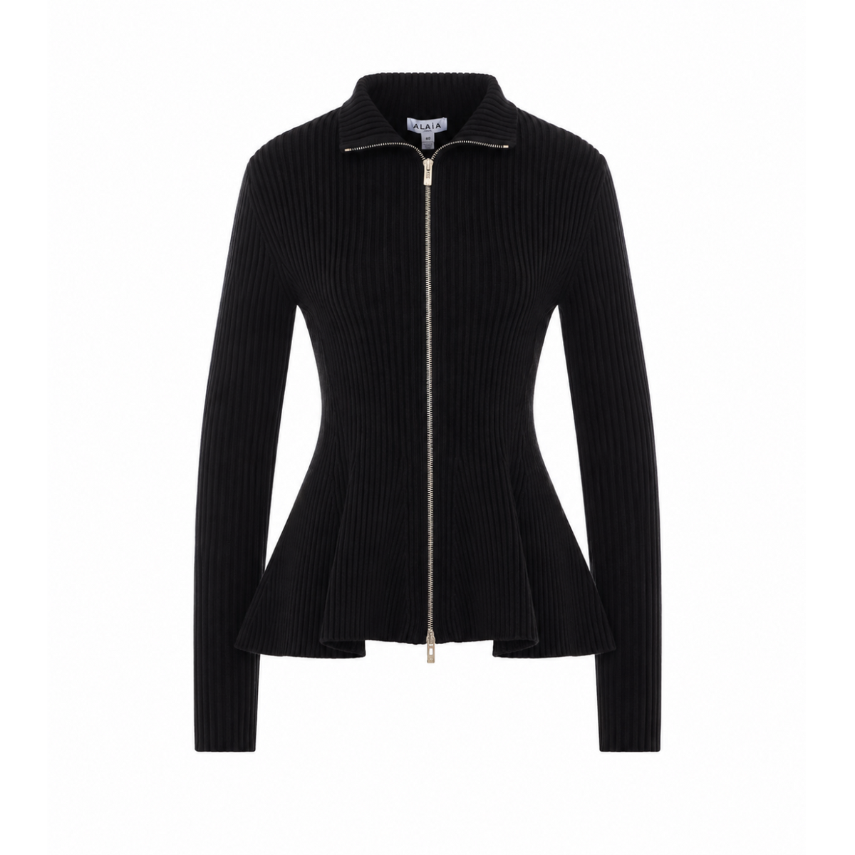 Alaia Women Peplum Cardigan With Enginereed Ribs ALAIA