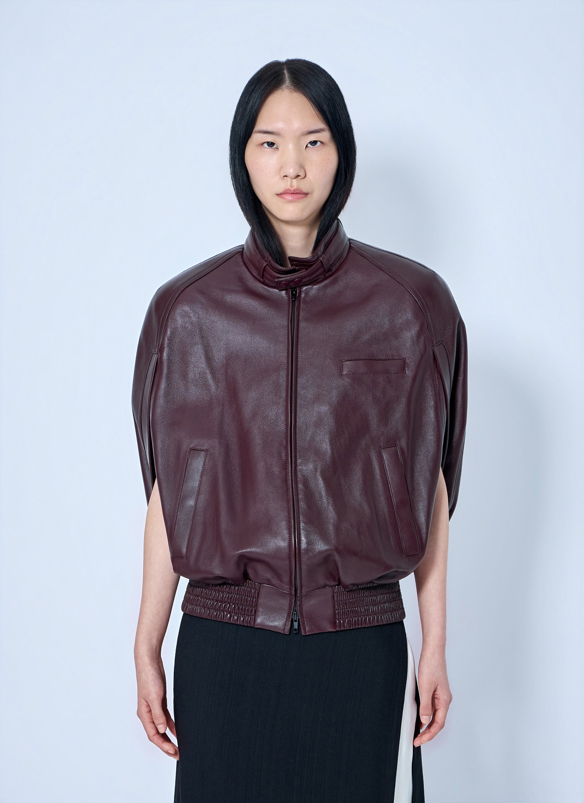Phoebe Philo Women Cape Leather Bomber Jacket PHOEBE PHILO