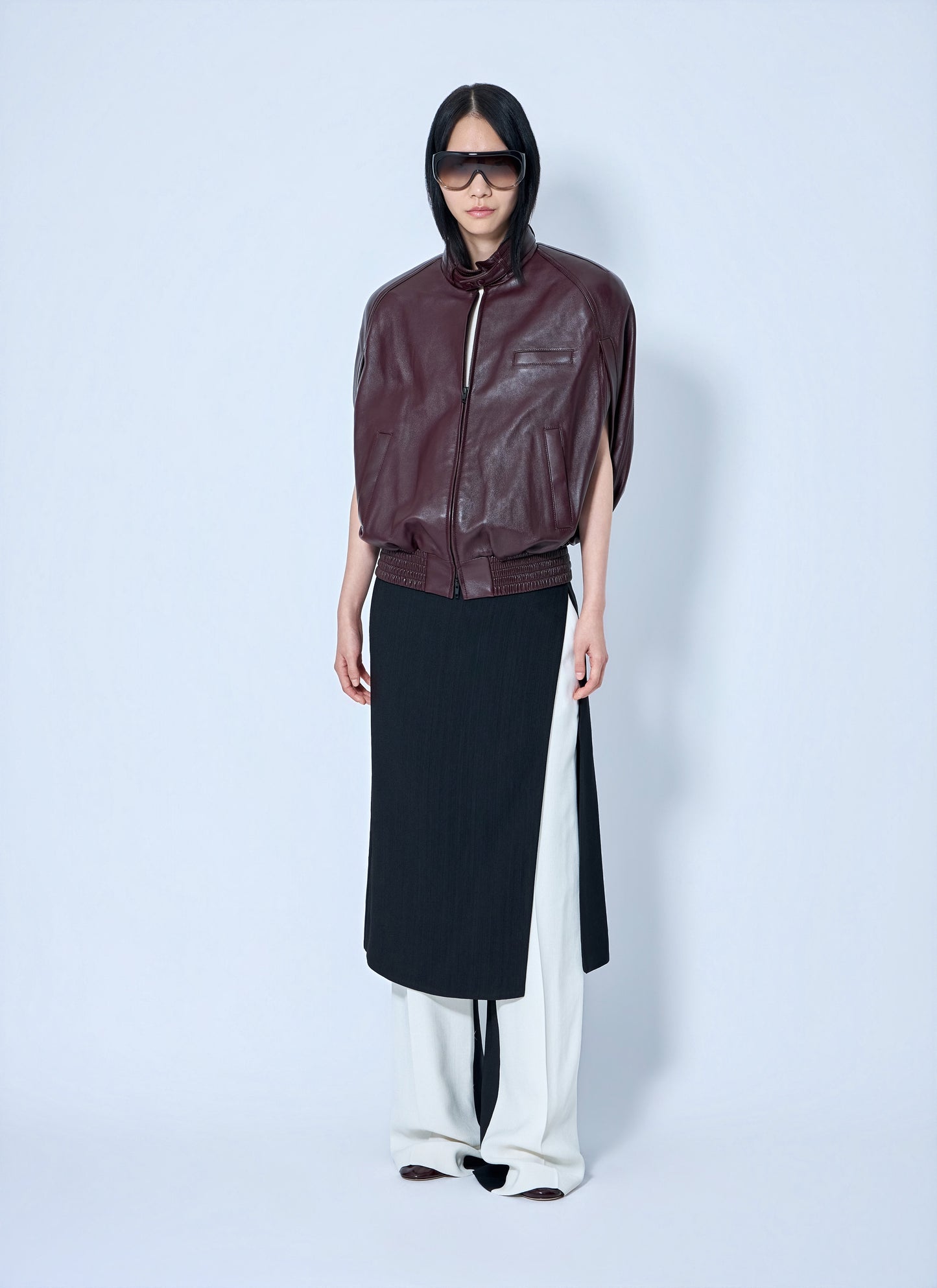 Phoebe Philo Women Cape Leather Bomber Jacket PHOEBE PHILO