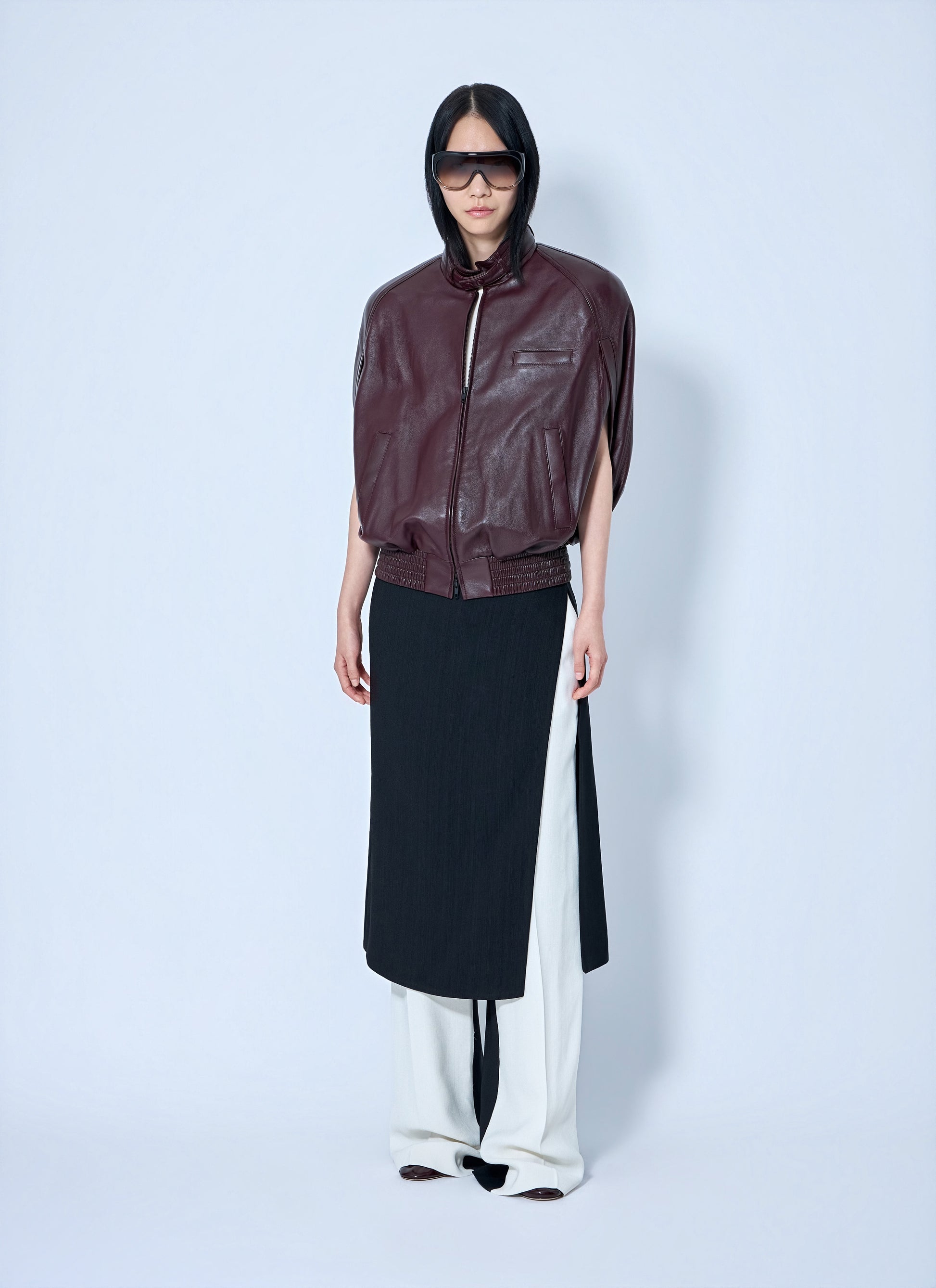 Phoebe Philo Women Cape Leather Bomber Jacket PHOEBE PHILO