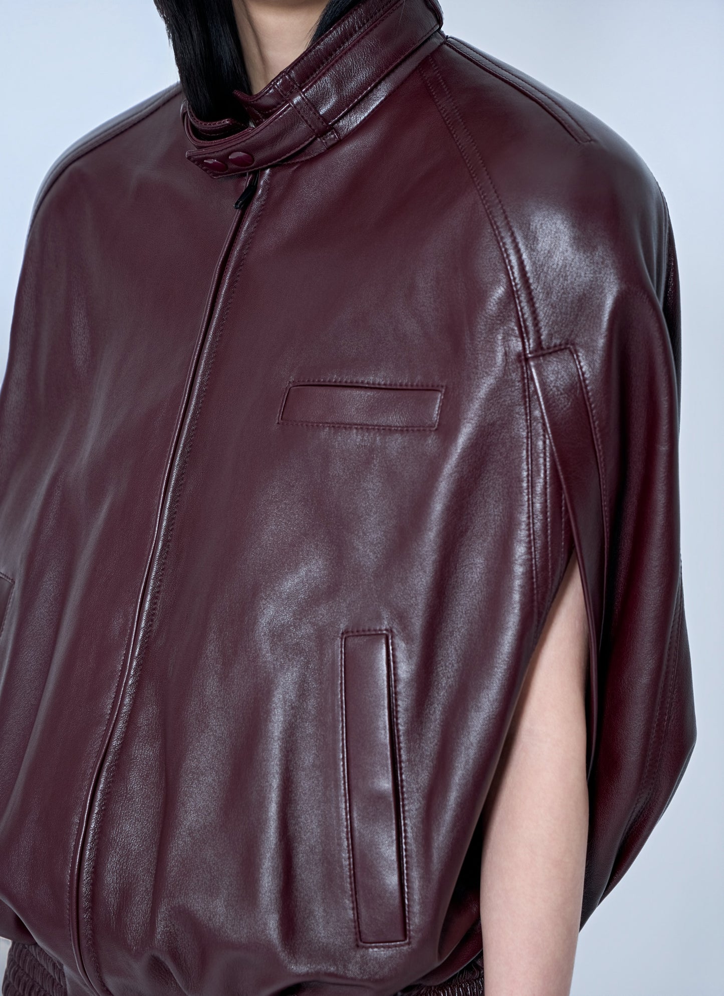 Phoebe Philo Women Cape Leather Bomber Jacket PHOEBE PHILO
