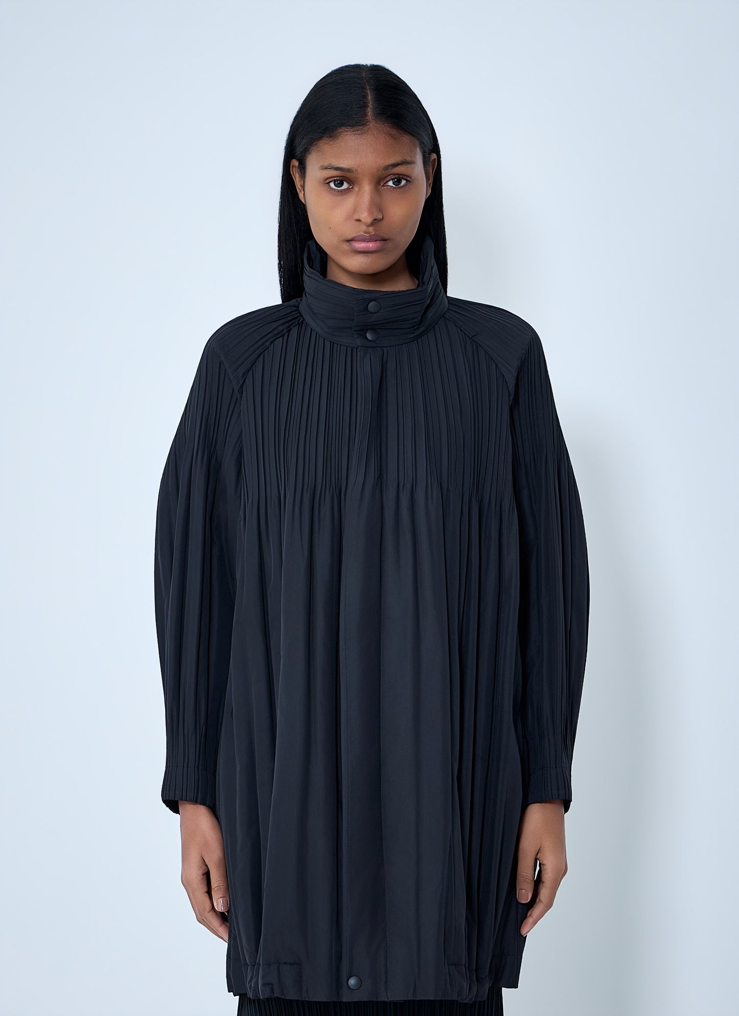 Pleats Please Issey Miyake Women Pleated High-Neck Coat PLEATS PLEASE ISSEY MIYAKE