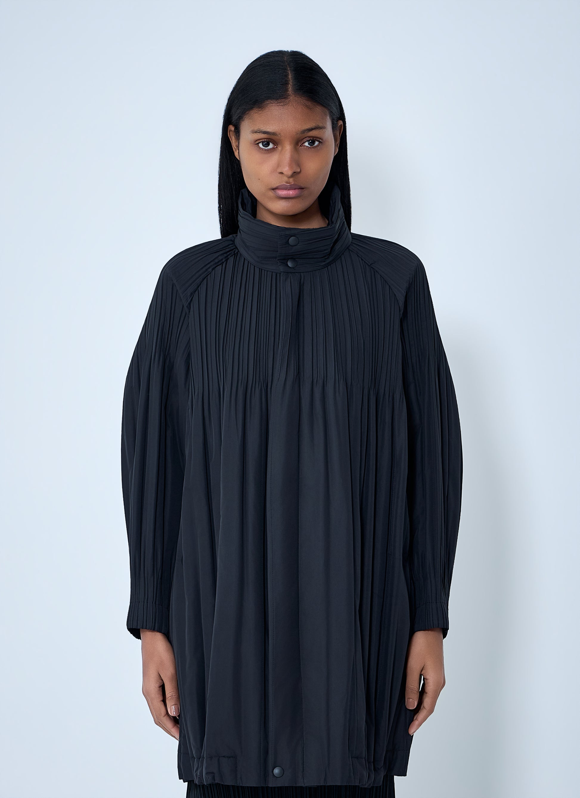 Pleats Please Issey Miyake Women Pleated High-Neck Coat PLEATS PLEASE ISSEY MIYAKE