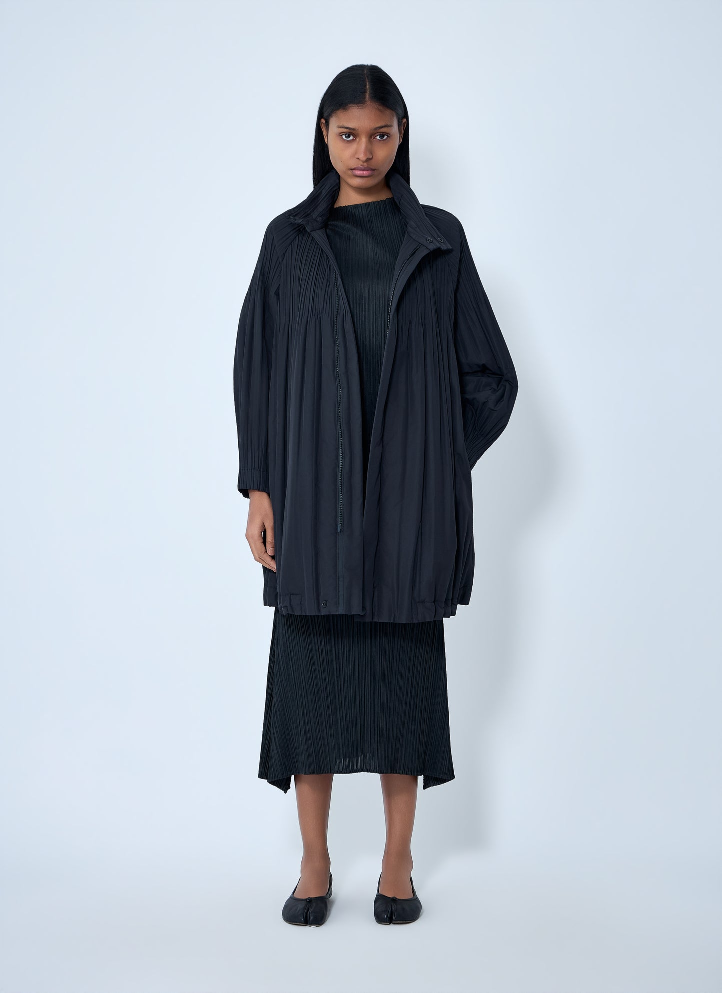 Pleats Please Issey Miyake Women Pleated High-Neck Coat PLEATS PLEASE ISSEY MIYAKE