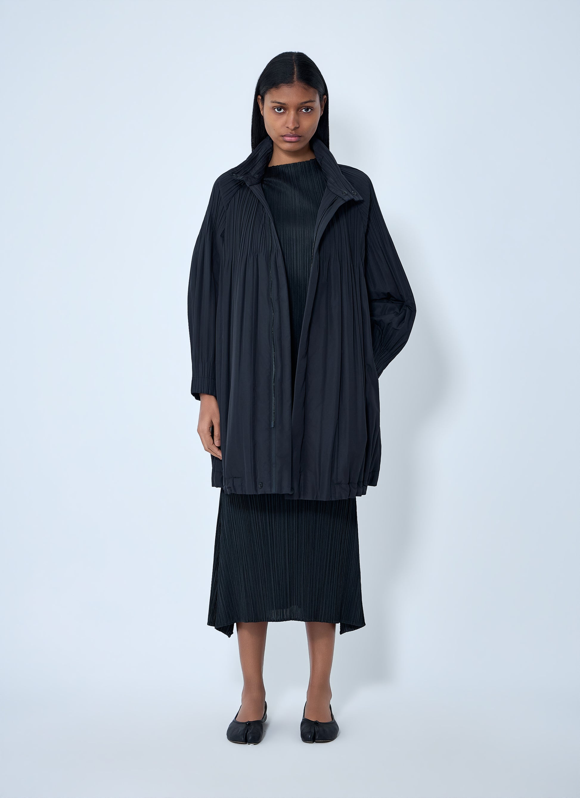 Pleats Please Issey Miyake Women Pleated High-Neck Coat PLEATS PLEASE ISSEY MIYAKE