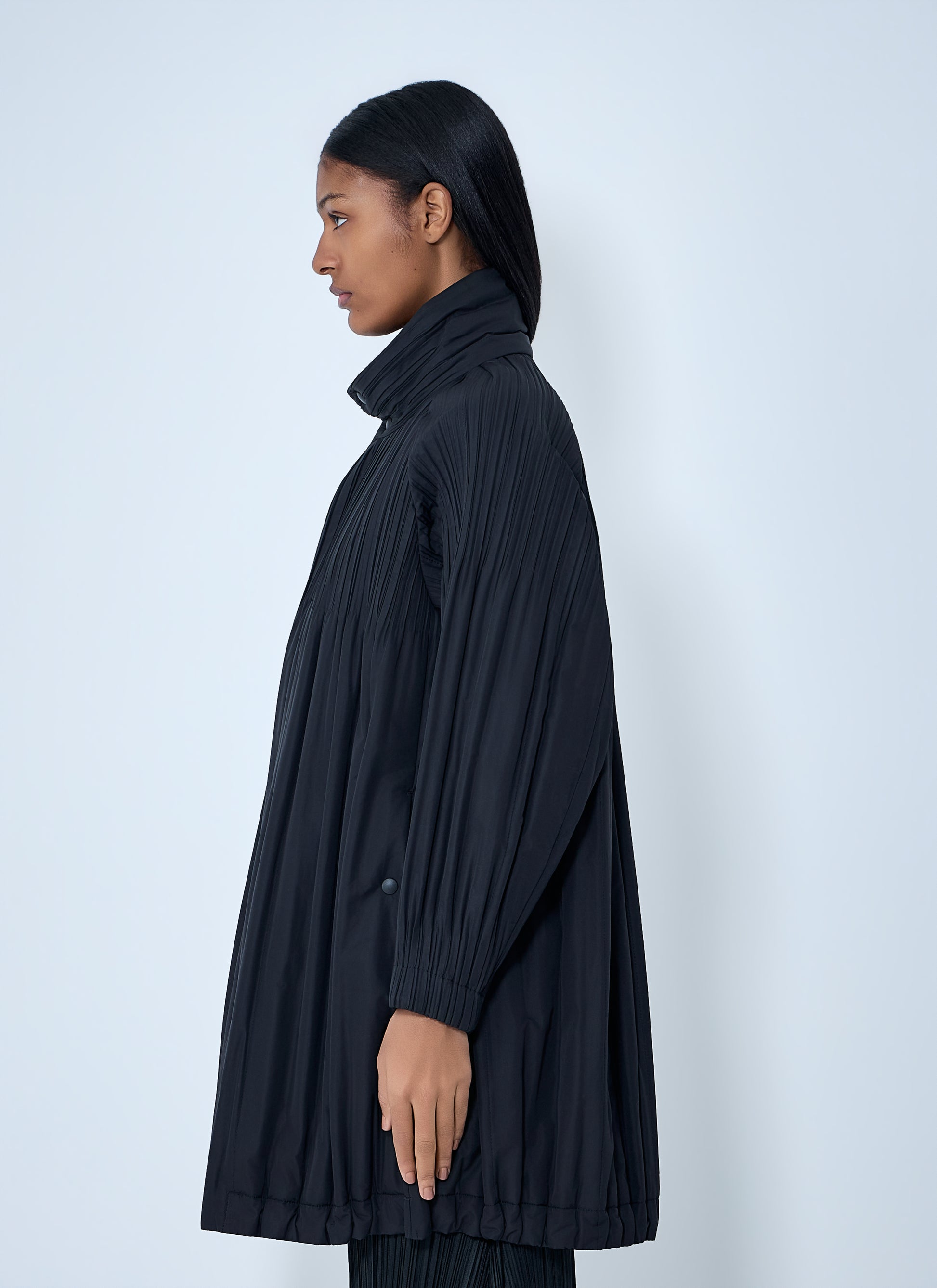 Pleats Please Issey Miyake Women Pleated High-Neck Coat PLEATS PLEASE ISSEY MIYAKE