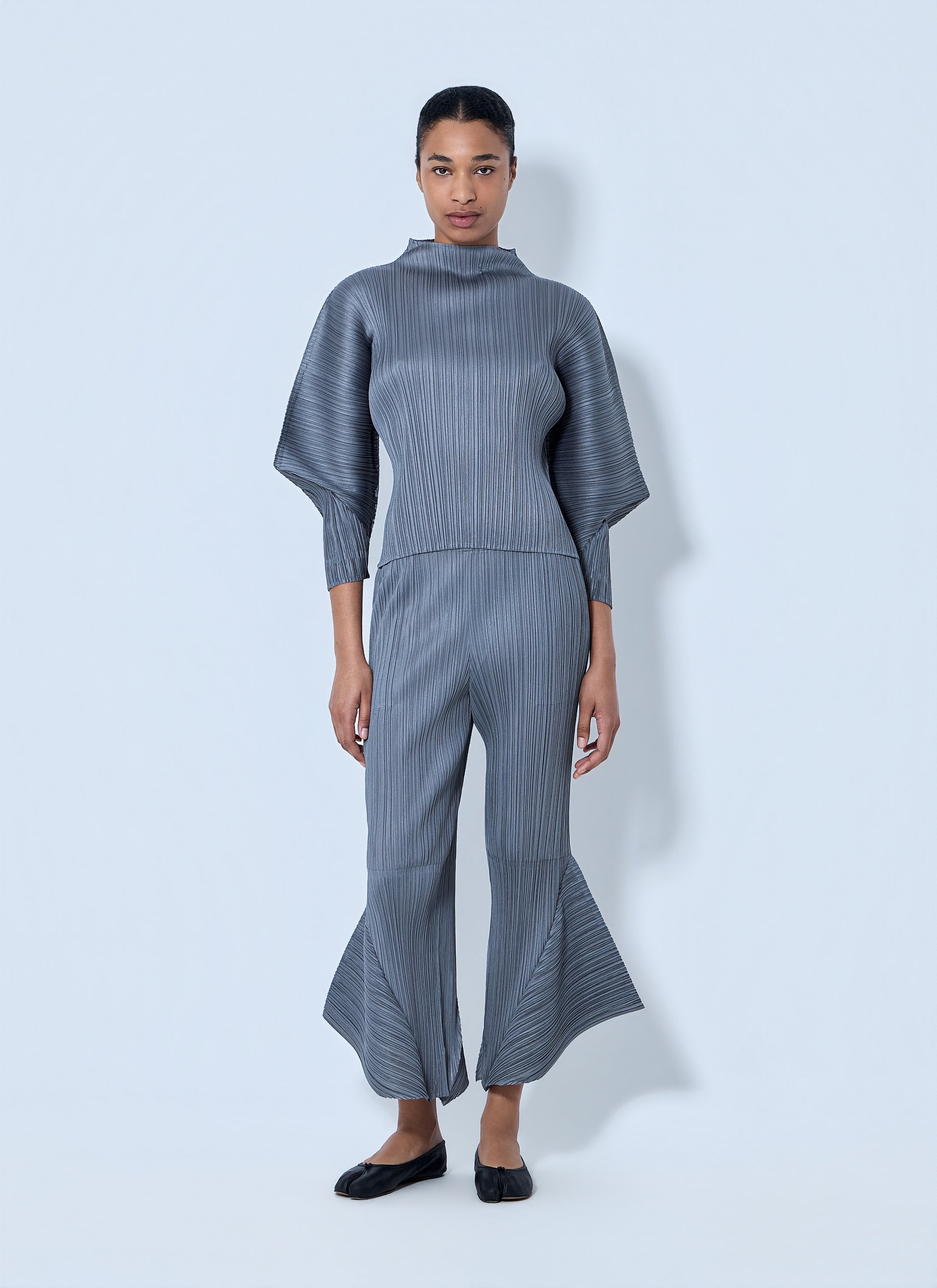 Pleats Please Issey Miyake Women Pleated Flared Trousers PLEATS PLEASE ISSEY MIYAKE
