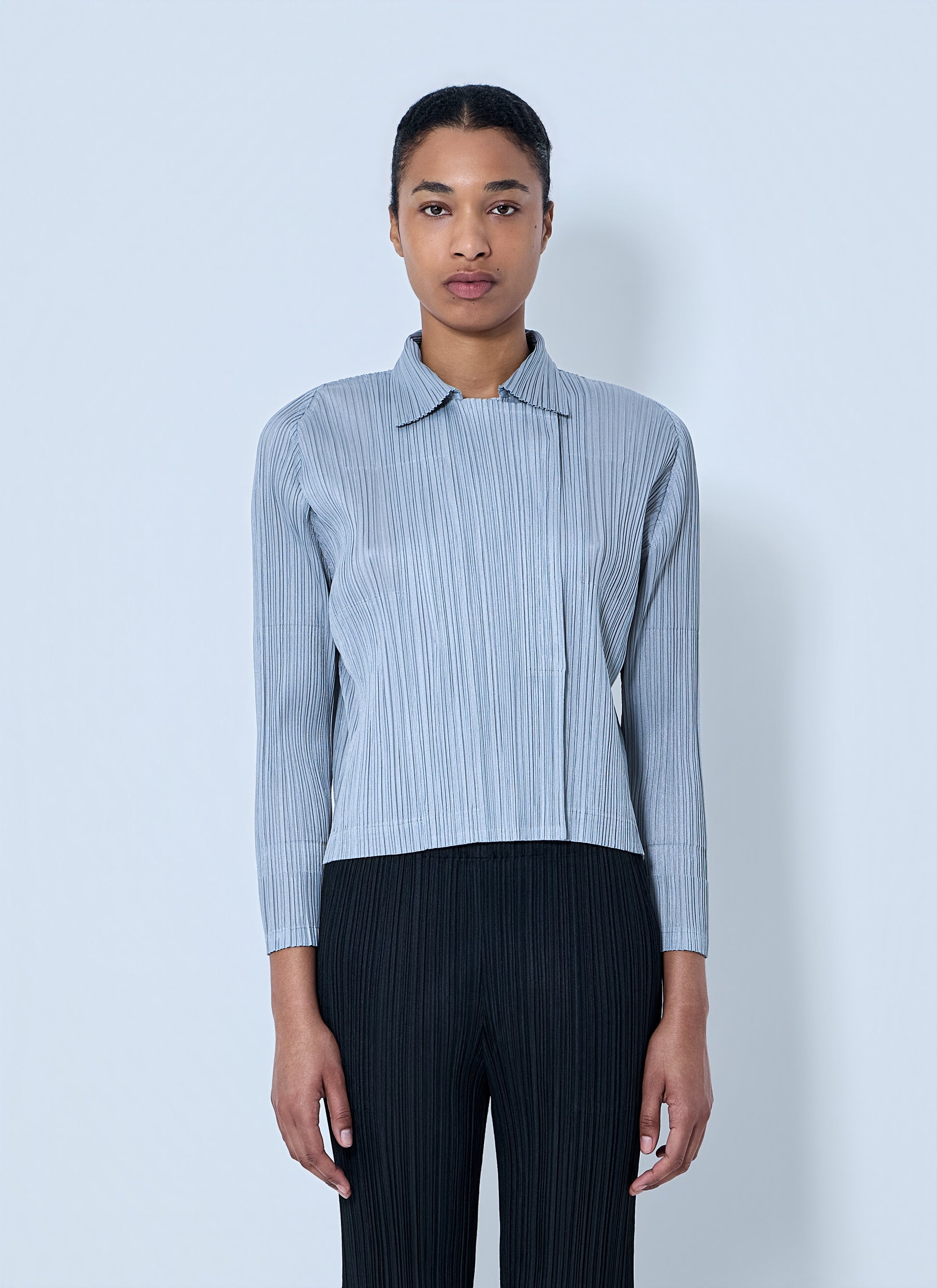 Pleats Please Issey Miyake Women Structured Pleat Long Sleeve Shirt PLEATS PLEASE ISSEY MIYAKE