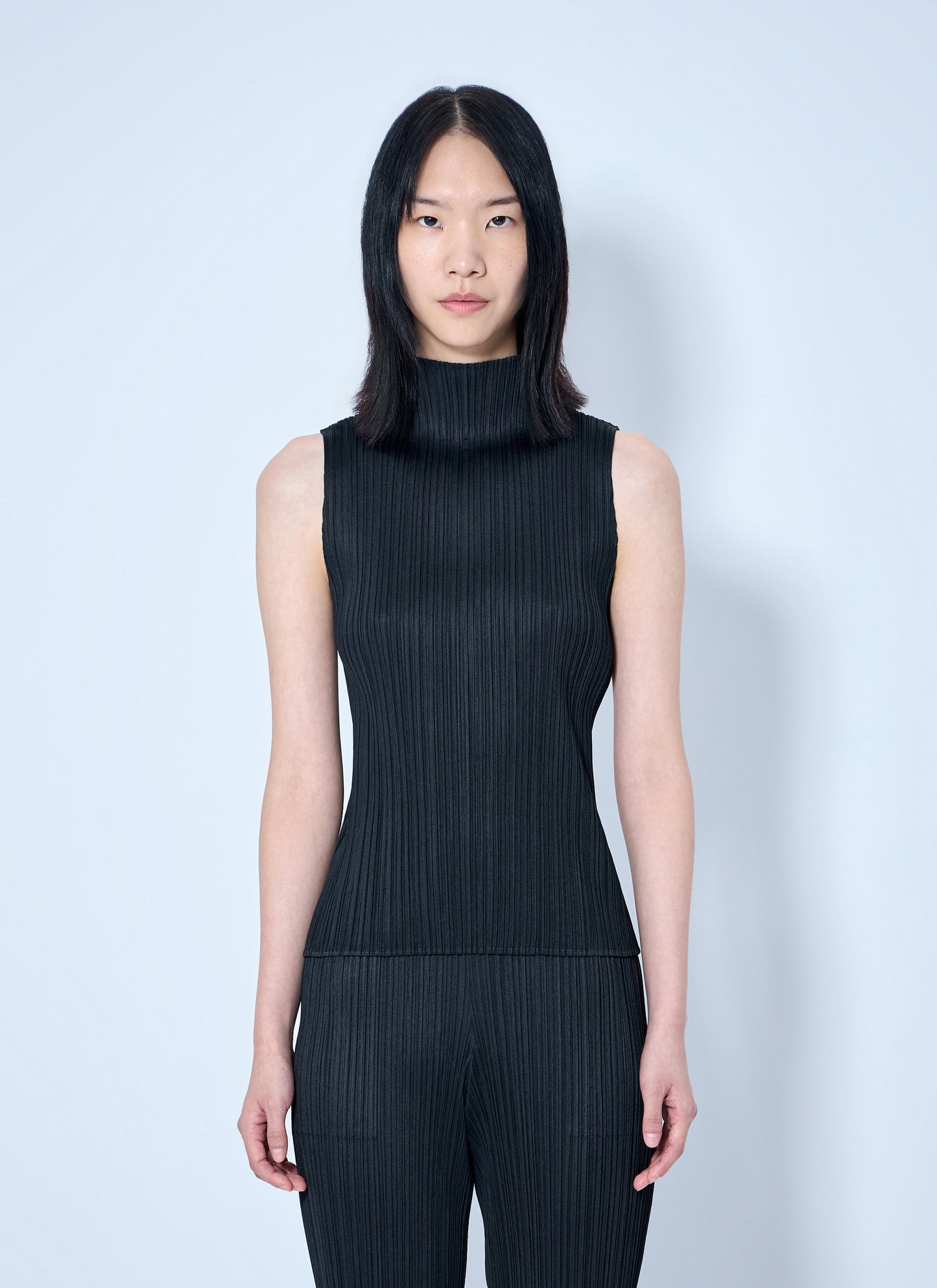 Pleats Please Issey Miyake Women Sleeveless Ribbed High-Neck Top PLEATS PLEASE ISSEY MIYAKE