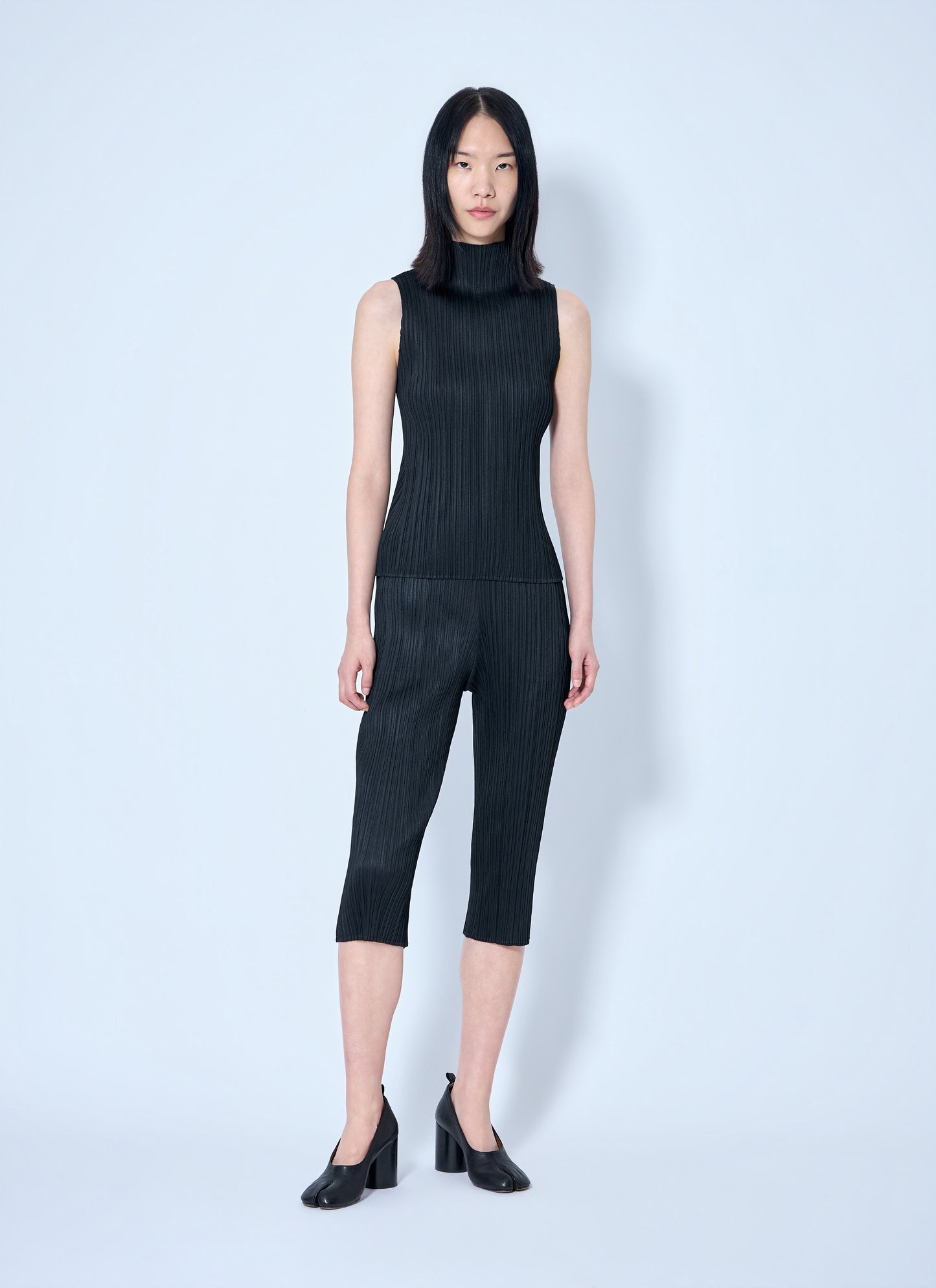 Pleats Please Issey Miyake Women Sleeveless Ribbed High-Neck Top PLEATS PLEASE ISSEY MIYAKE