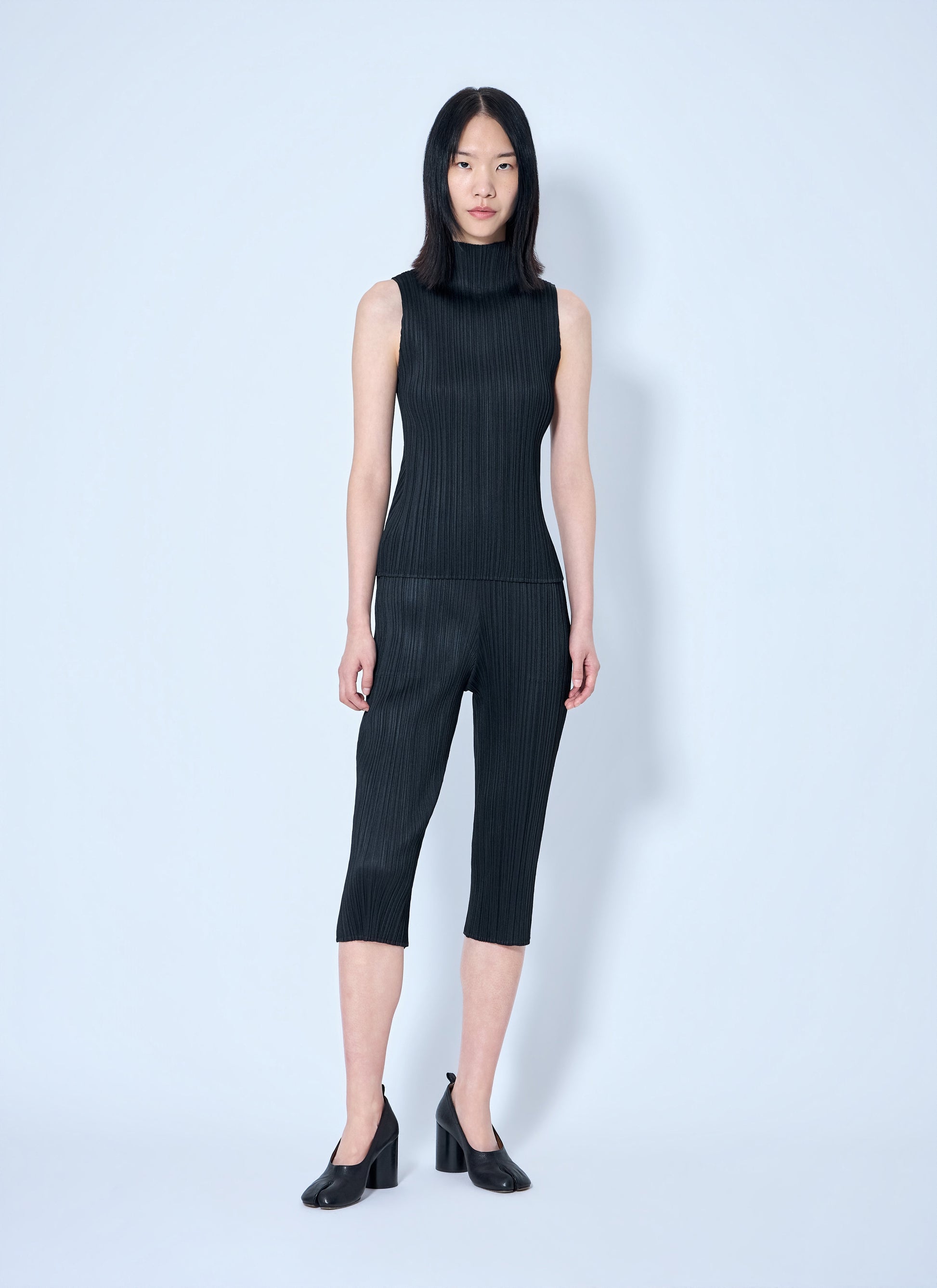 Pleats Please Issey Miyake Women Sleeveless Ribbed High-Neck Top PLEATS PLEASE ISSEY MIYAKE