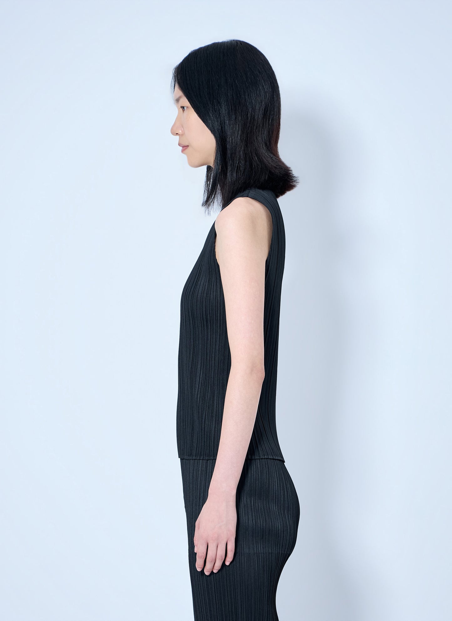 Pleats Please Issey Miyake Women Sleeveless Ribbed High-Neck Top PLEATS PLEASE ISSEY MIYAKE