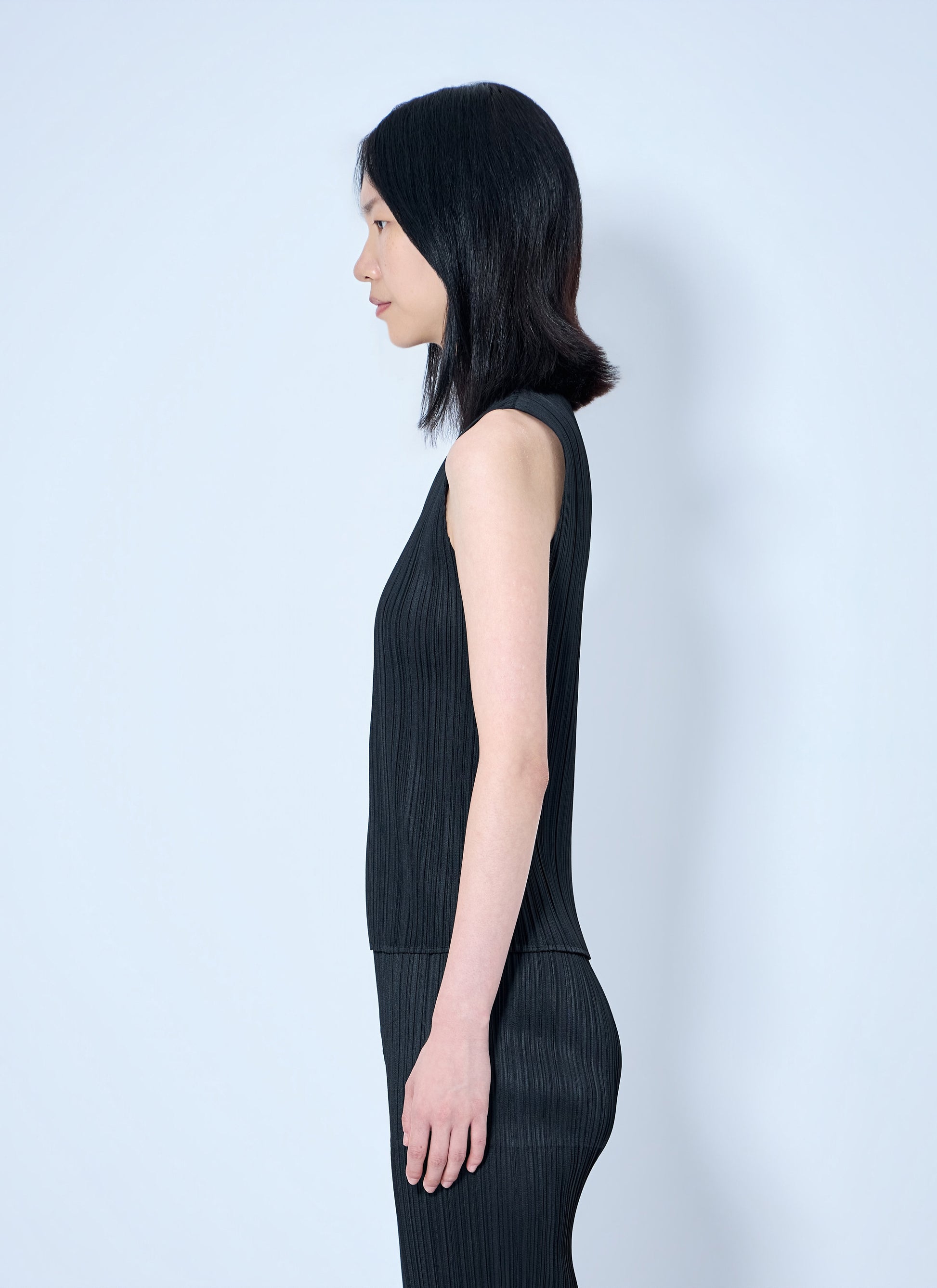 Pleats Please Issey Miyake Women Sleeveless Ribbed High-Neck Top PLEATS PLEASE ISSEY MIYAKE