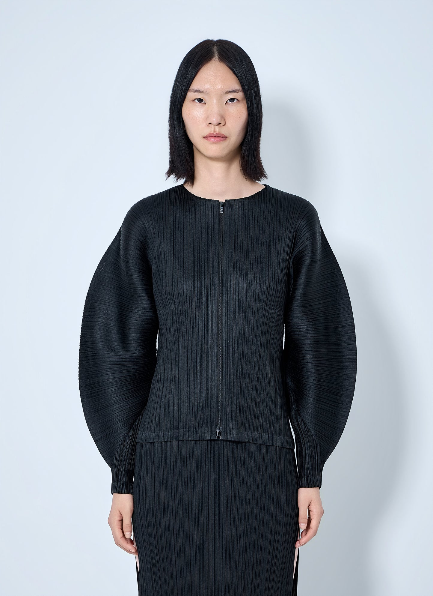 Pleats Please Issey Miyake Women Pleated Zip-Up Top PLEATS PLEASE ISSEY MIYAKE
