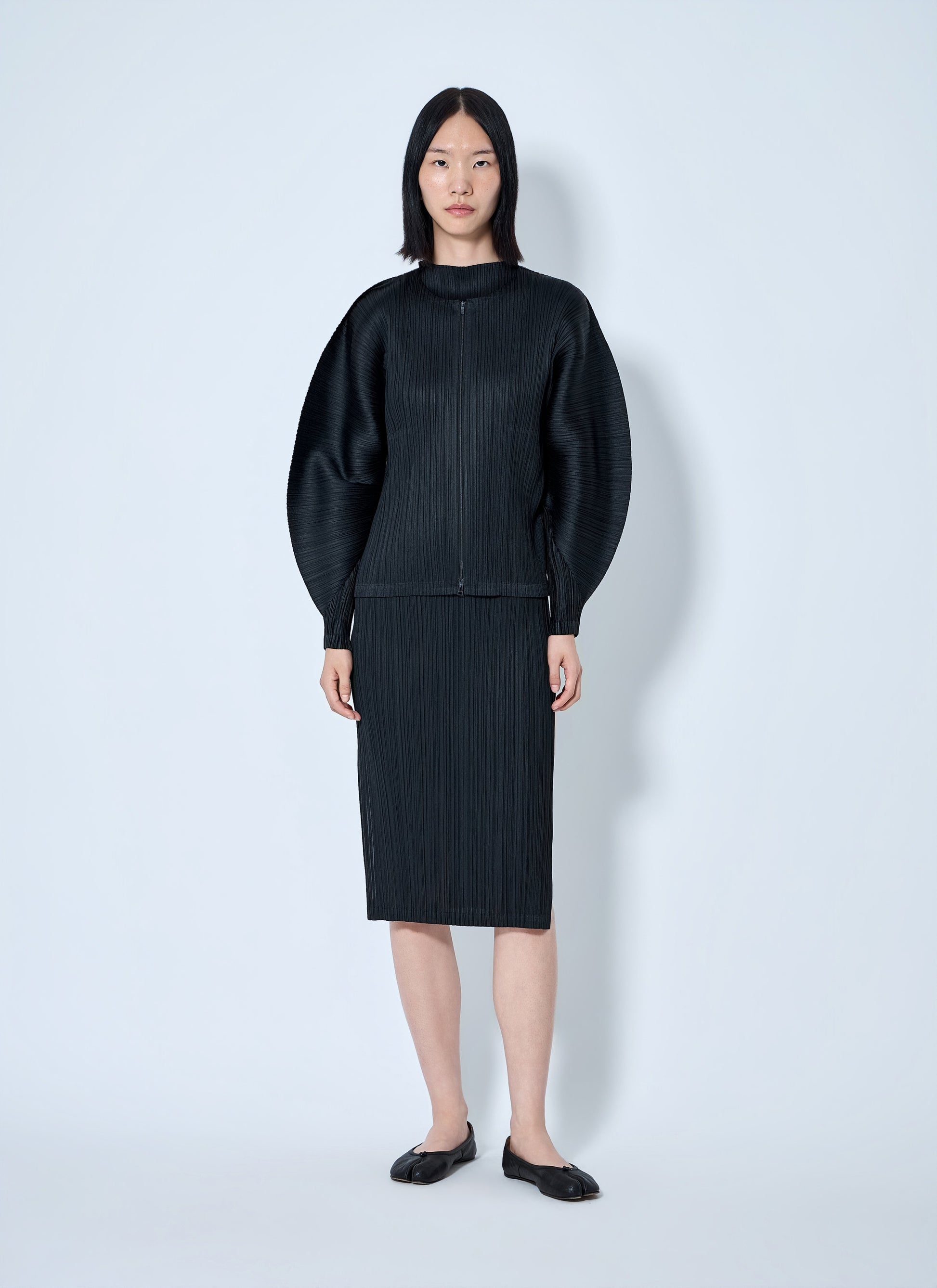 Pleats Please Issey Miyake Women Pleated Zip-Up Top PLEATS PLEASE ISSEY MIYAKE