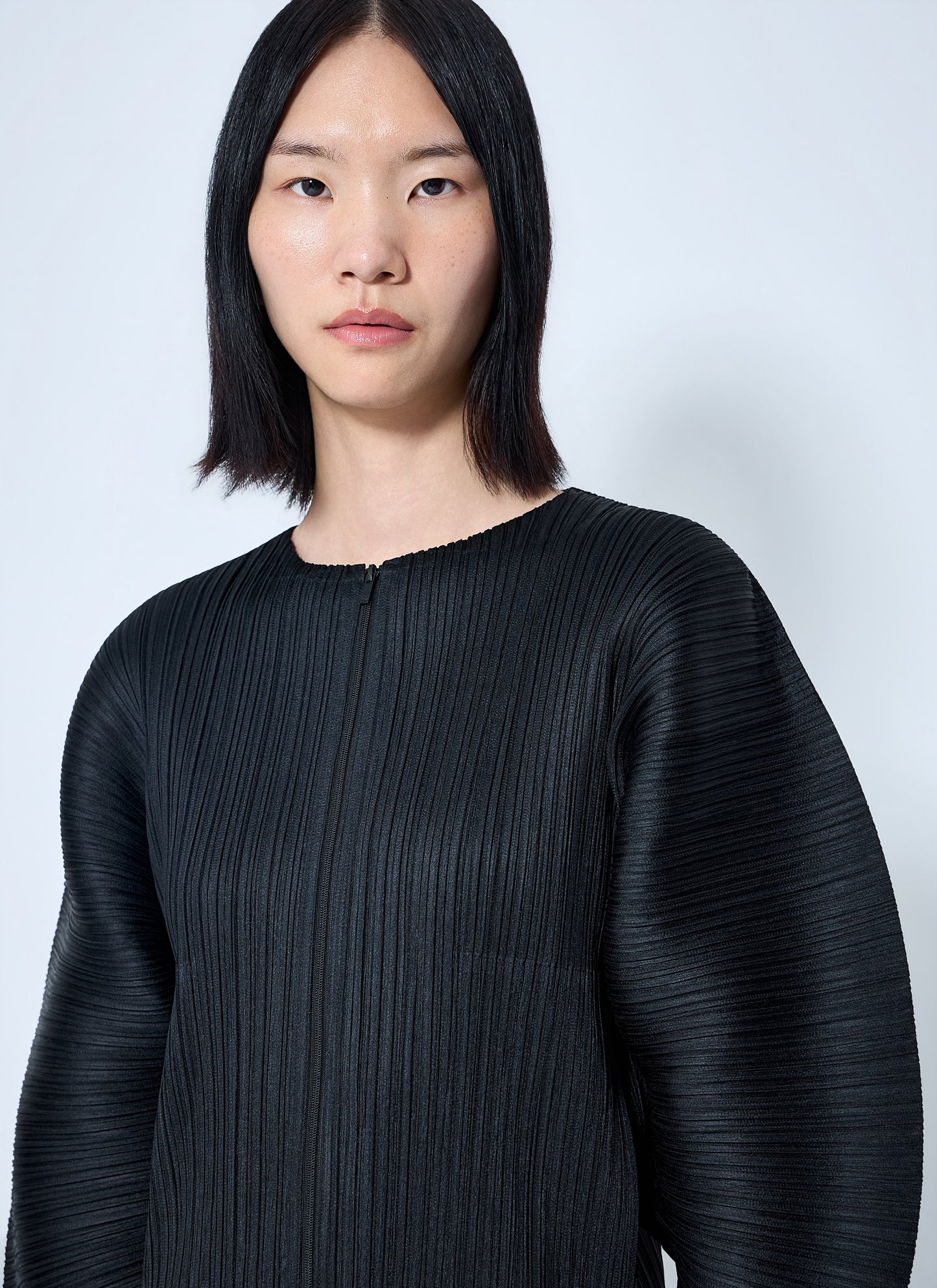 Pleats Please Issey Miyake Women Pleated Zip-Up Top PLEATS PLEASE ISSEY MIYAKE