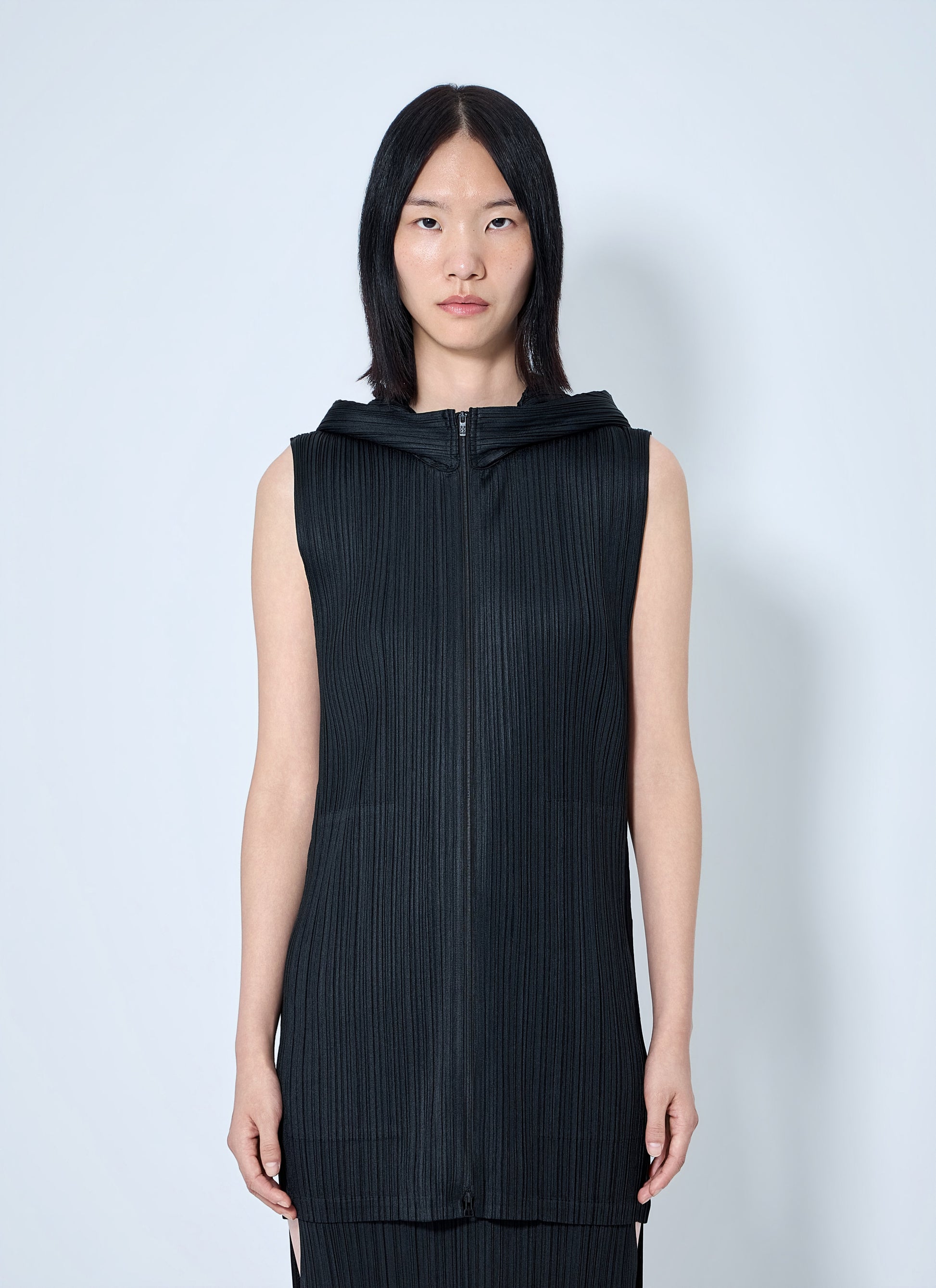 Pleats Please Issey Miyake Women Pleated Zip-Front Sleeveless Tio PLEATS PLEASE ISSEY MIYAKE