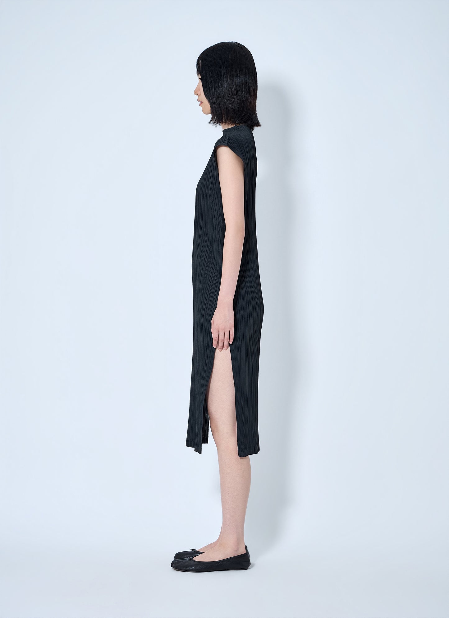 Pleats Please Issey Miyake Women Swing Solid Tunic Dress