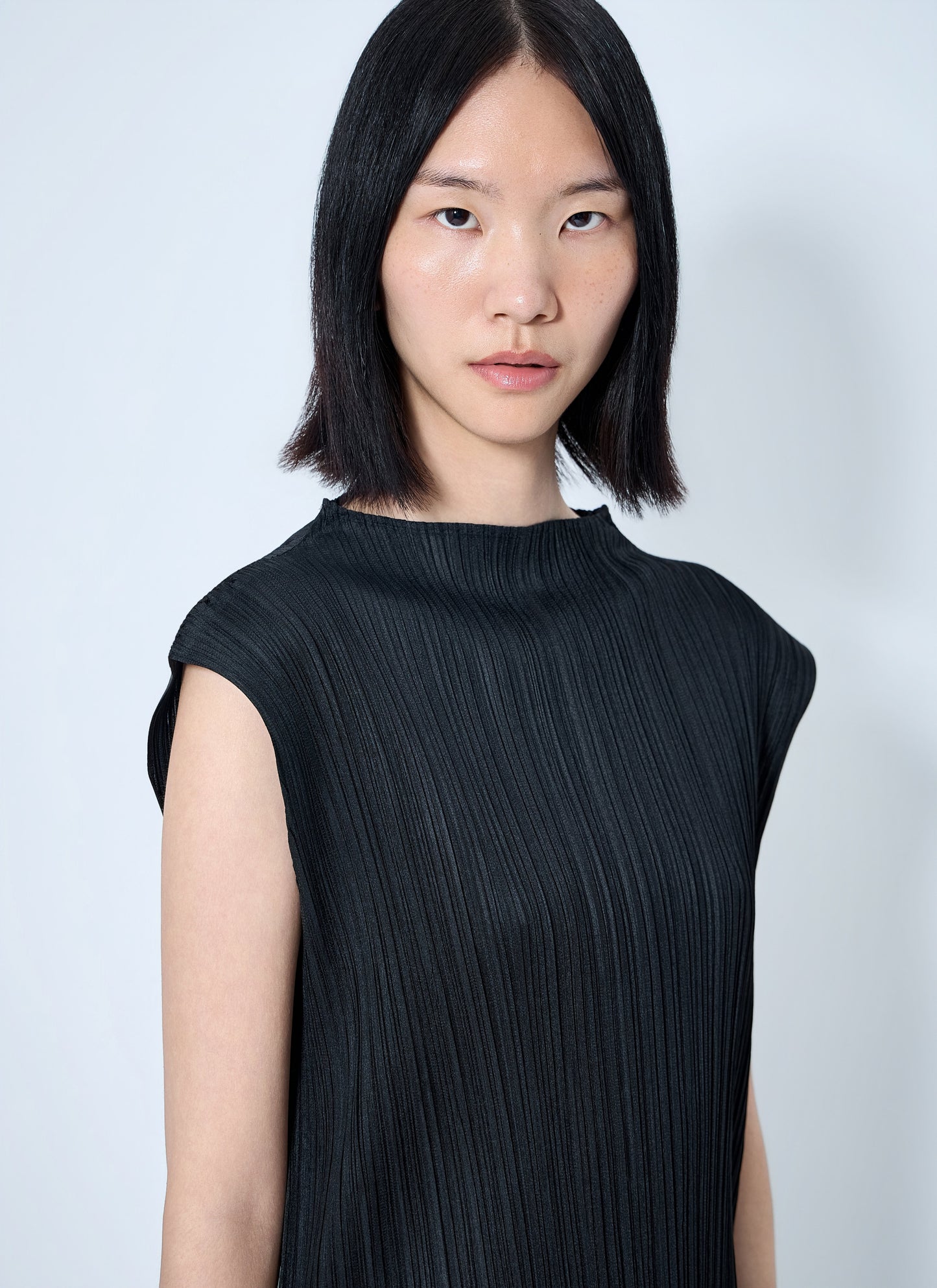 Pleats Please Issey Miyake Women Swing Solid Tunic Dress