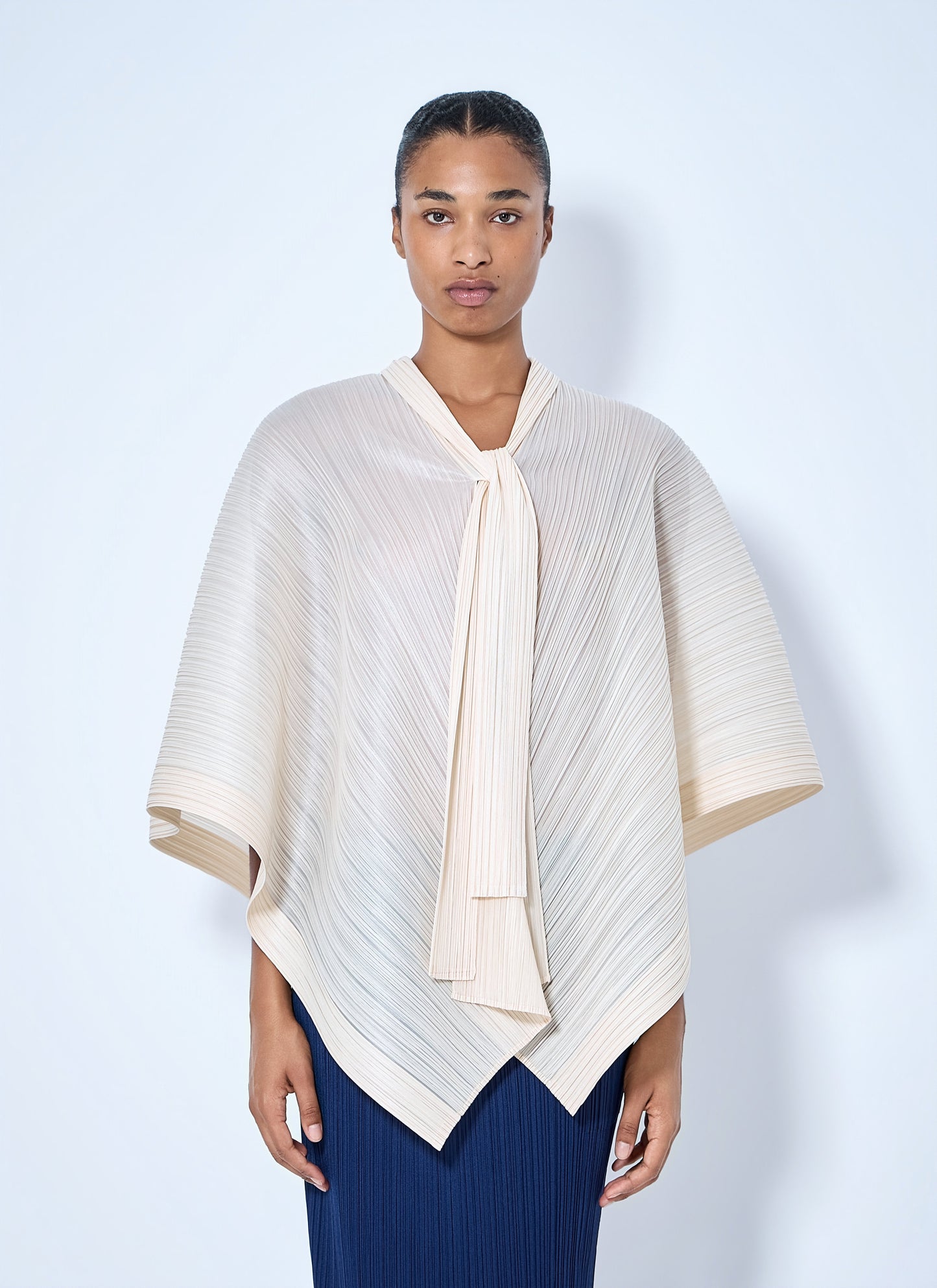 Pleats Please Issey Miyake Women Pleated Cape Blouse PLEATS PLEASE ISSEY MIYAKE