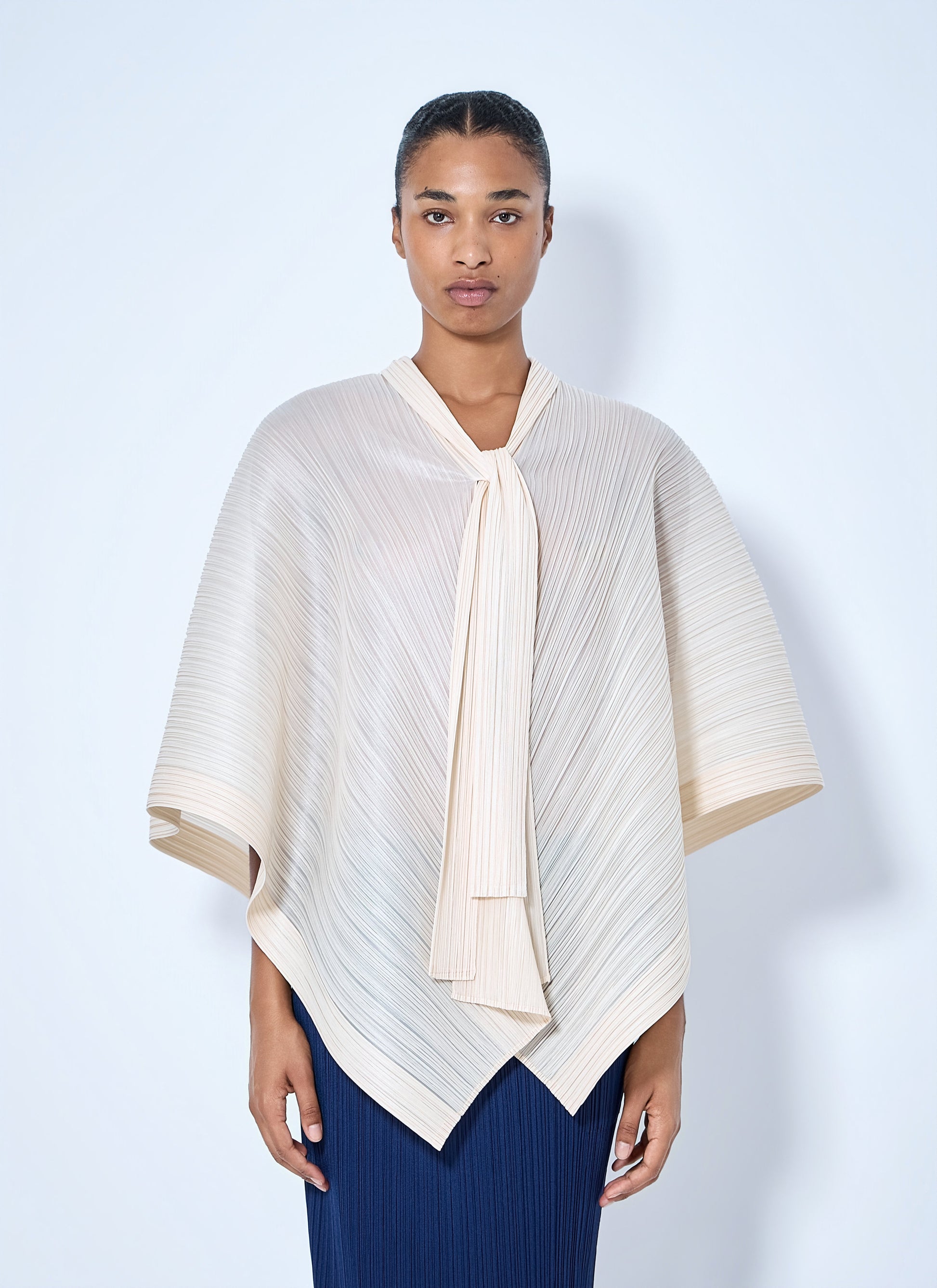 Pleats Please Issey Miyake Women Pleated Cape Blouse PLEATS PLEASE ISSEY MIYAKE