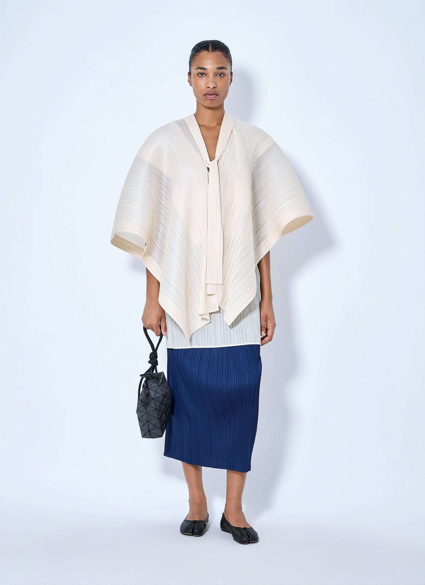 Pleats Please Issey Miyake Women Pleated Cape Blouse PLEATS PLEASE ISSEY MIYAKE