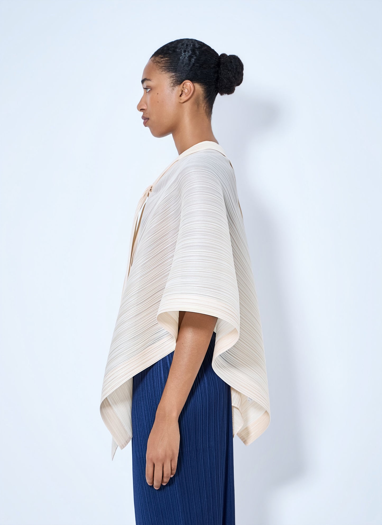 Pleats Please Issey Miyake Women Pleated Cape Blouse PLEATS PLEASE ISSEY MIYAKE