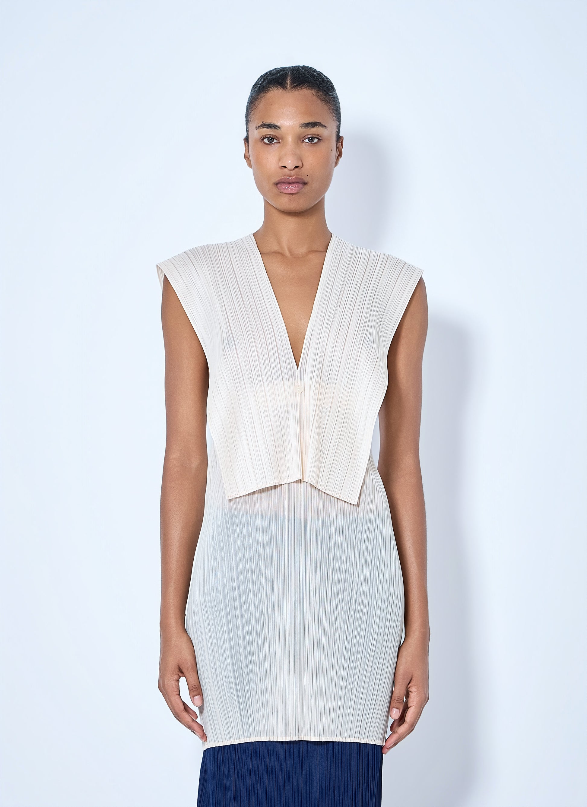 Pleats Please Issey Miyake Women Sleeveless Pleated Tunic PLEATS PLEASE ISSEY MIYAKE