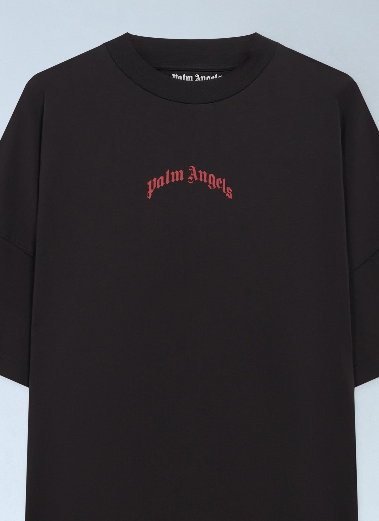 Palm Angels Men Curved Logo Over T-Shirt