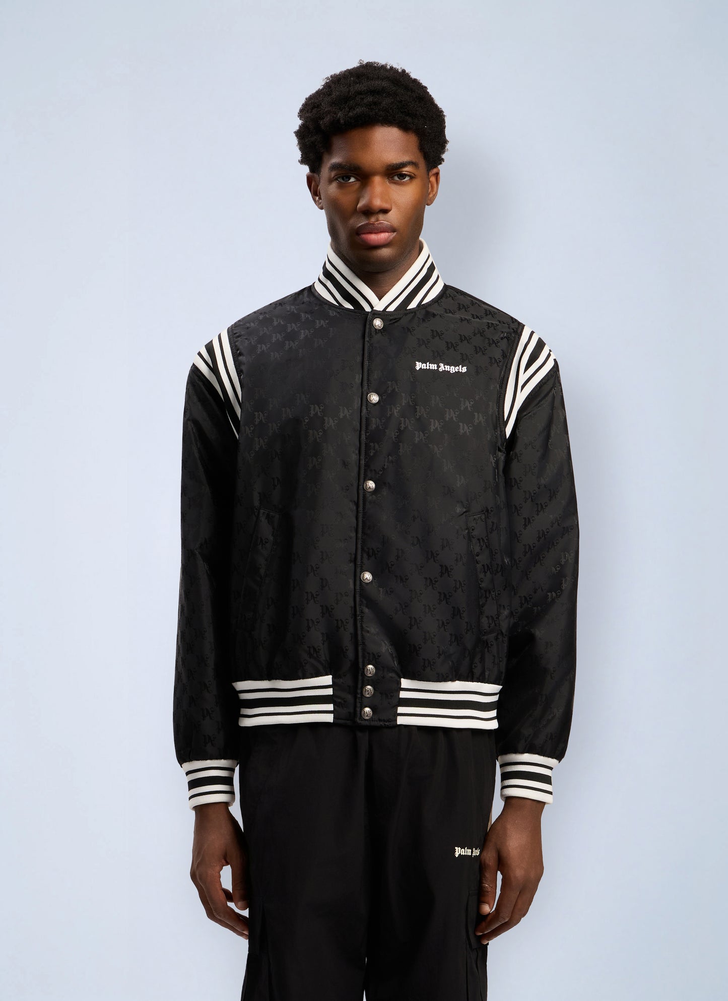 Palm Angels Men Monogram Jacquard Bomber Jacket PALM ANGELS