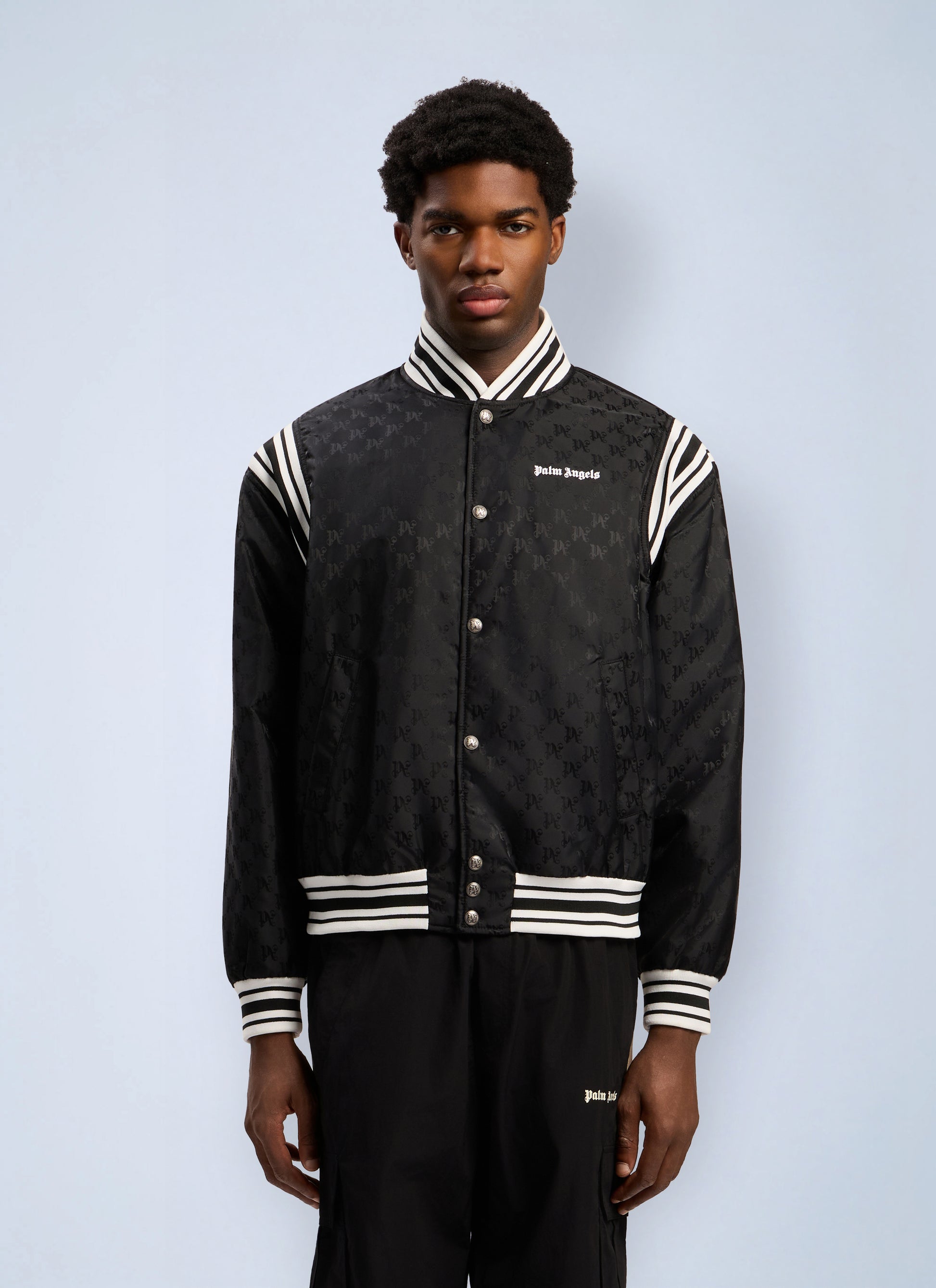 Palm Angels Men Monogram Jacquard Bomber Jacket PALM ANGELS