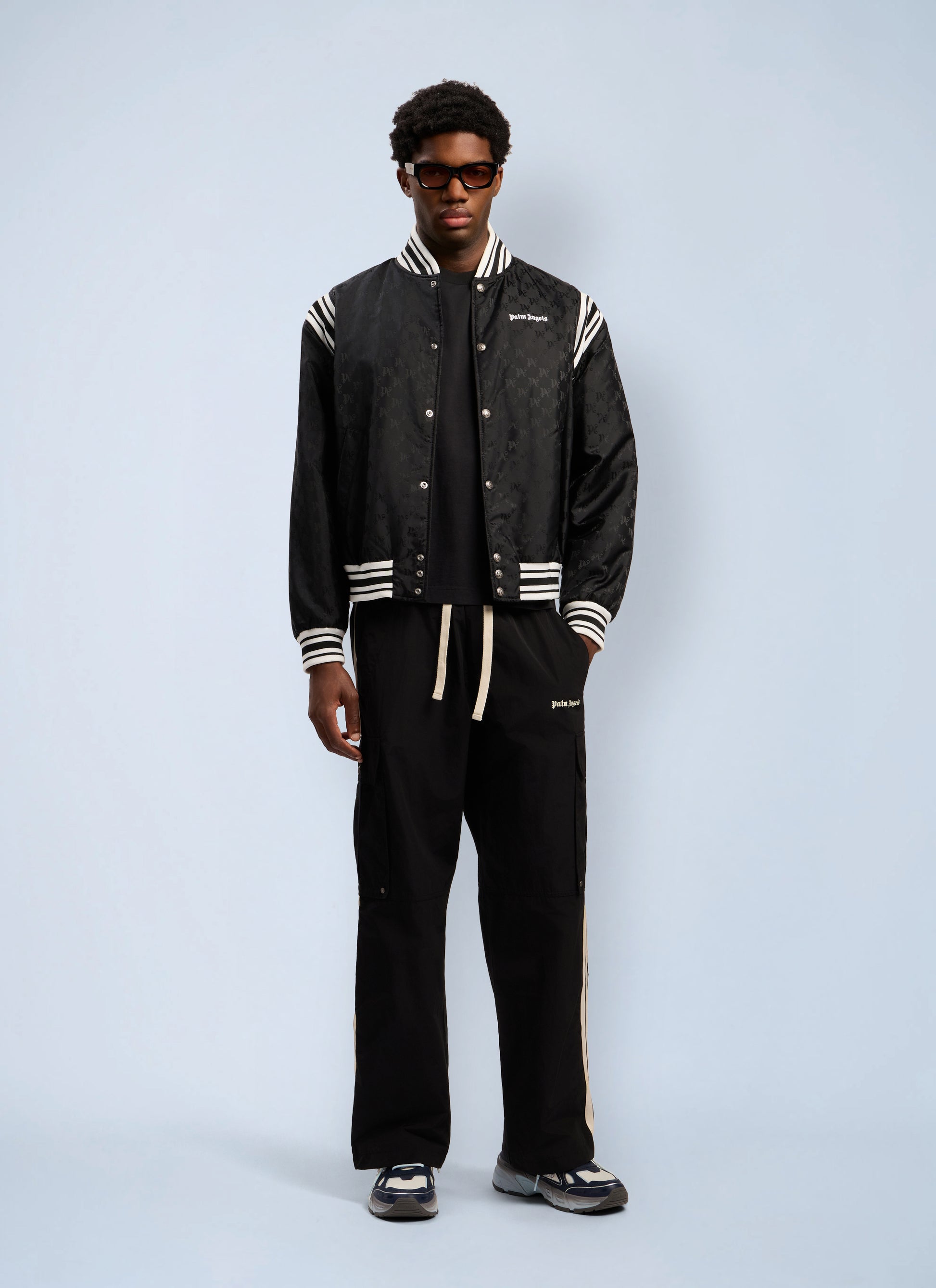 Palm Angels Men Monogram Jacquard Bomber Jacket PALM ANGELS