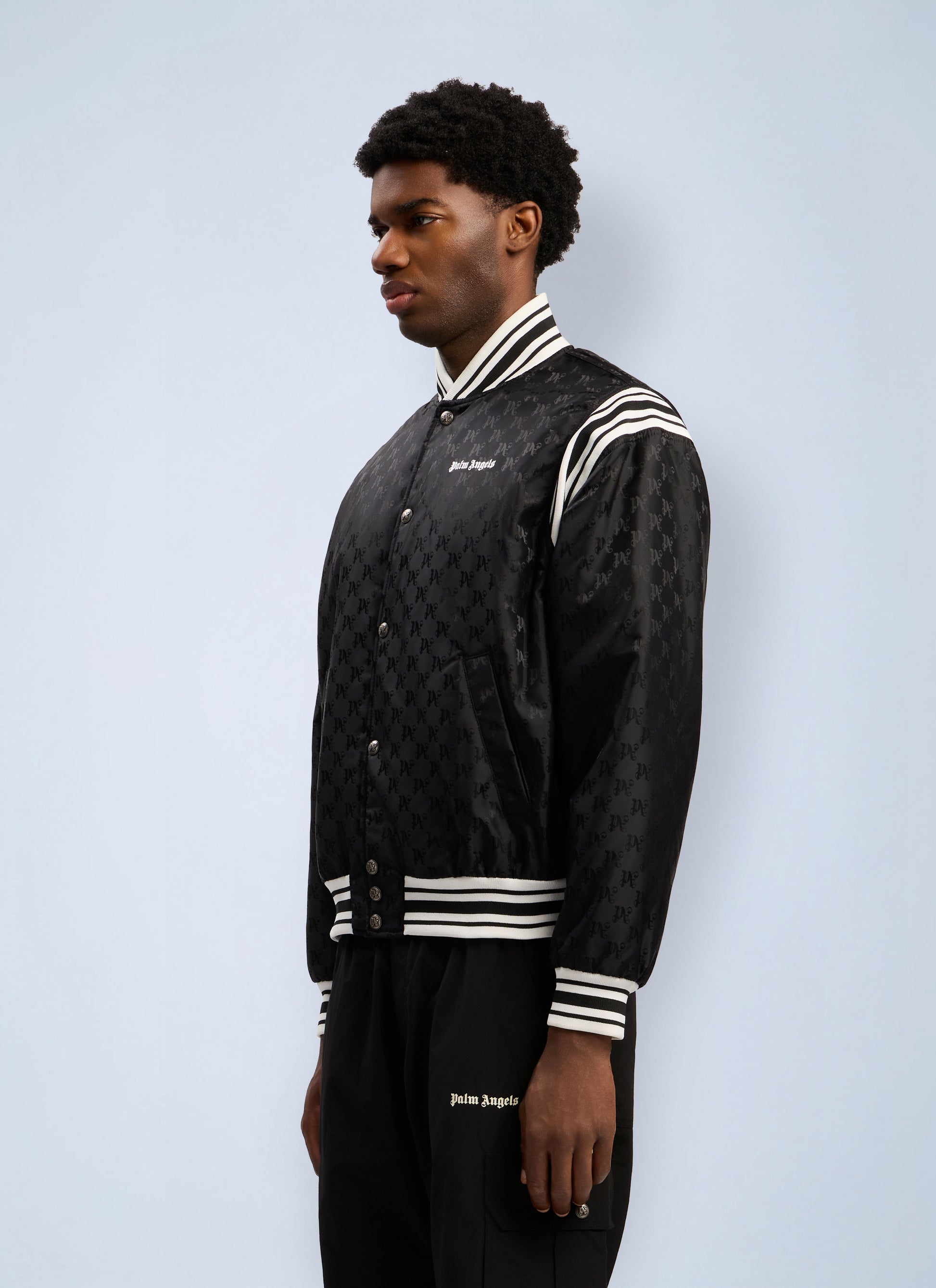 Palm Angels Men Monogram Jacquard Bomber Jacket PALM ANGELS