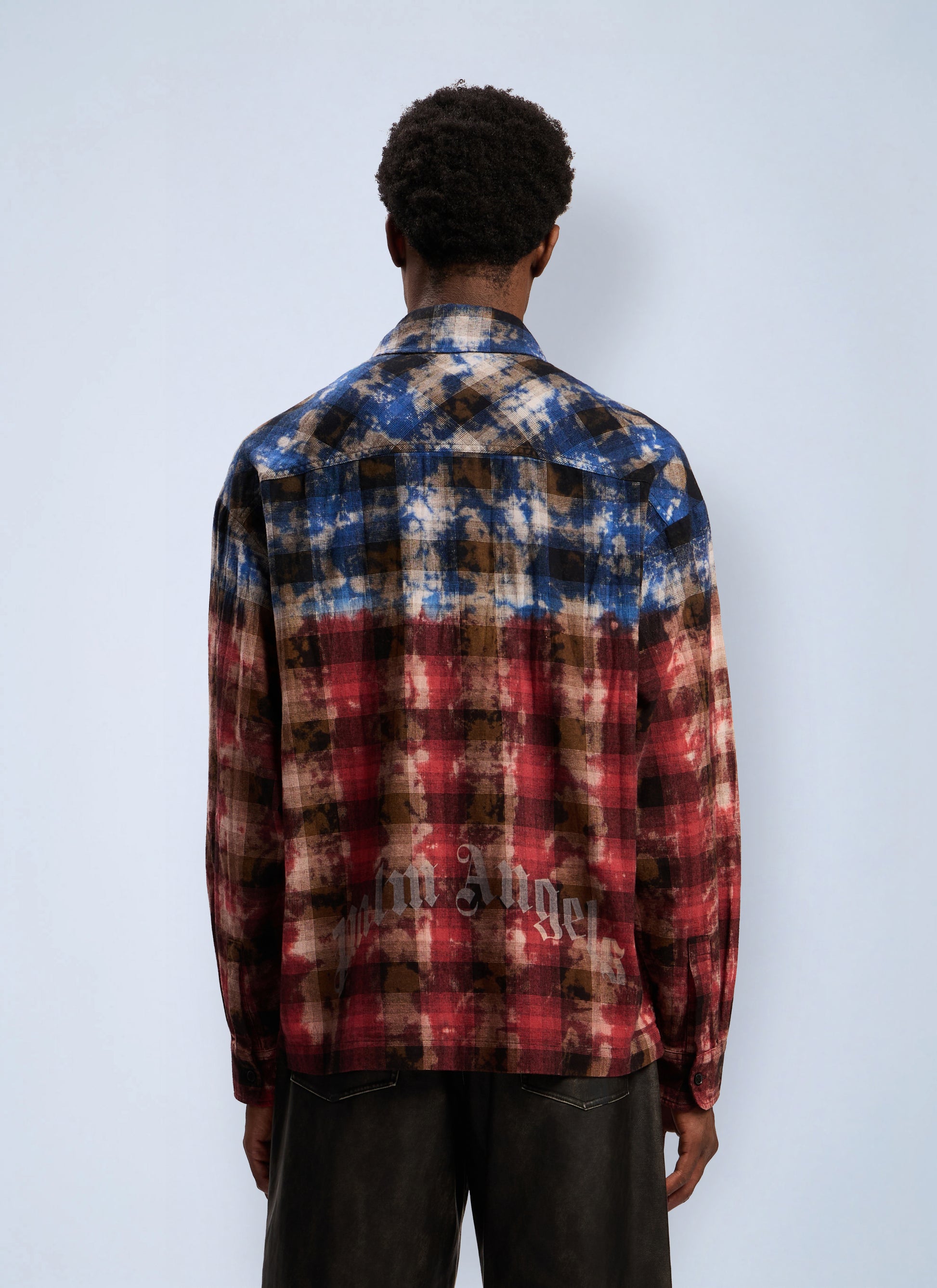 Palm Angels Men Curved Logo Check Shirt PALM ANGELS