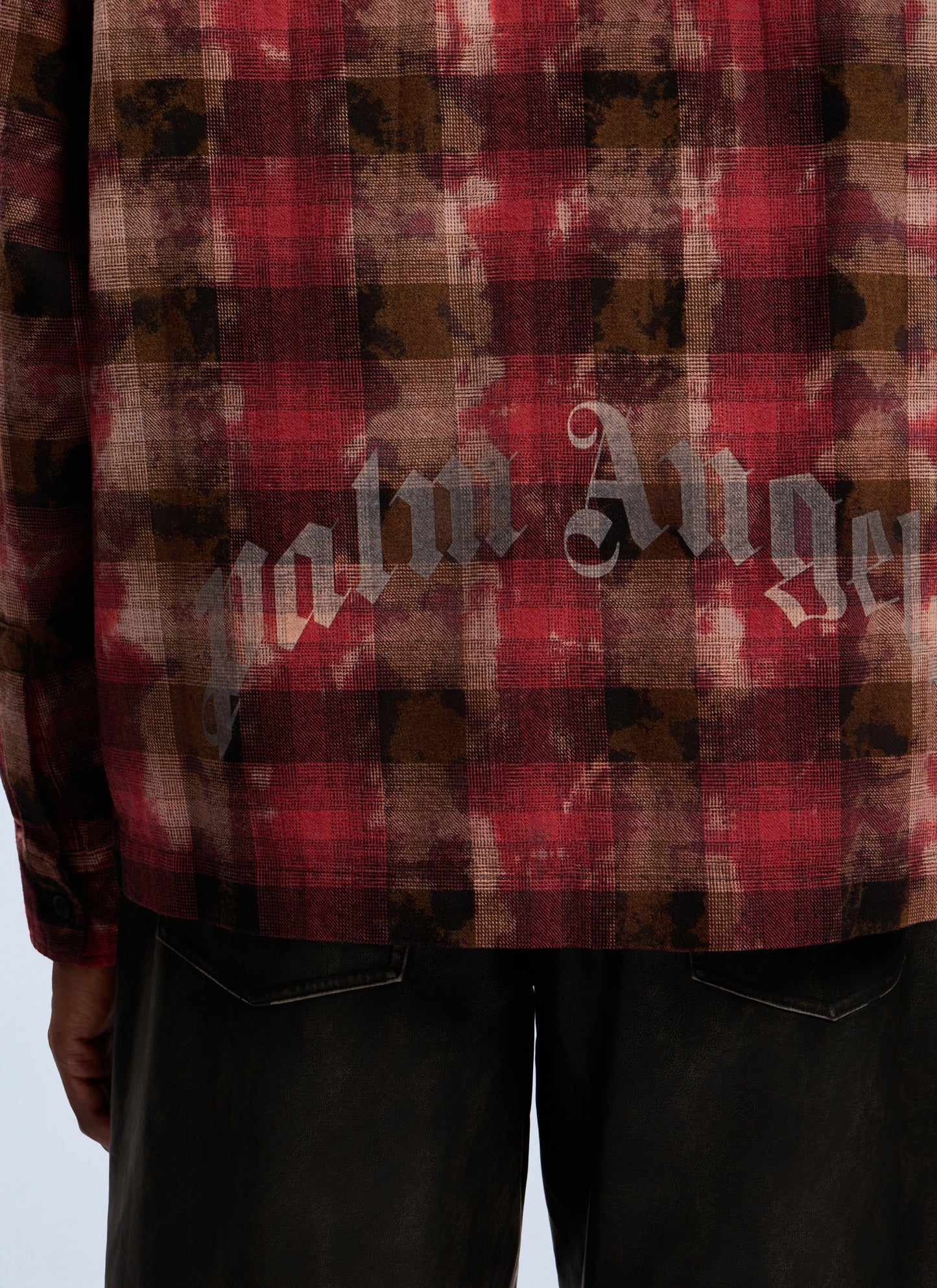 Palm Angels Men Curved Logo Check Shirt PALM ANGELS