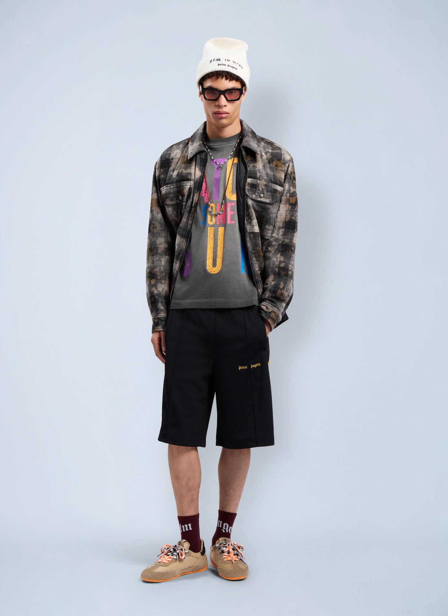 Palm Angels Men Classic Logo Track Shorts PALM ANGELS