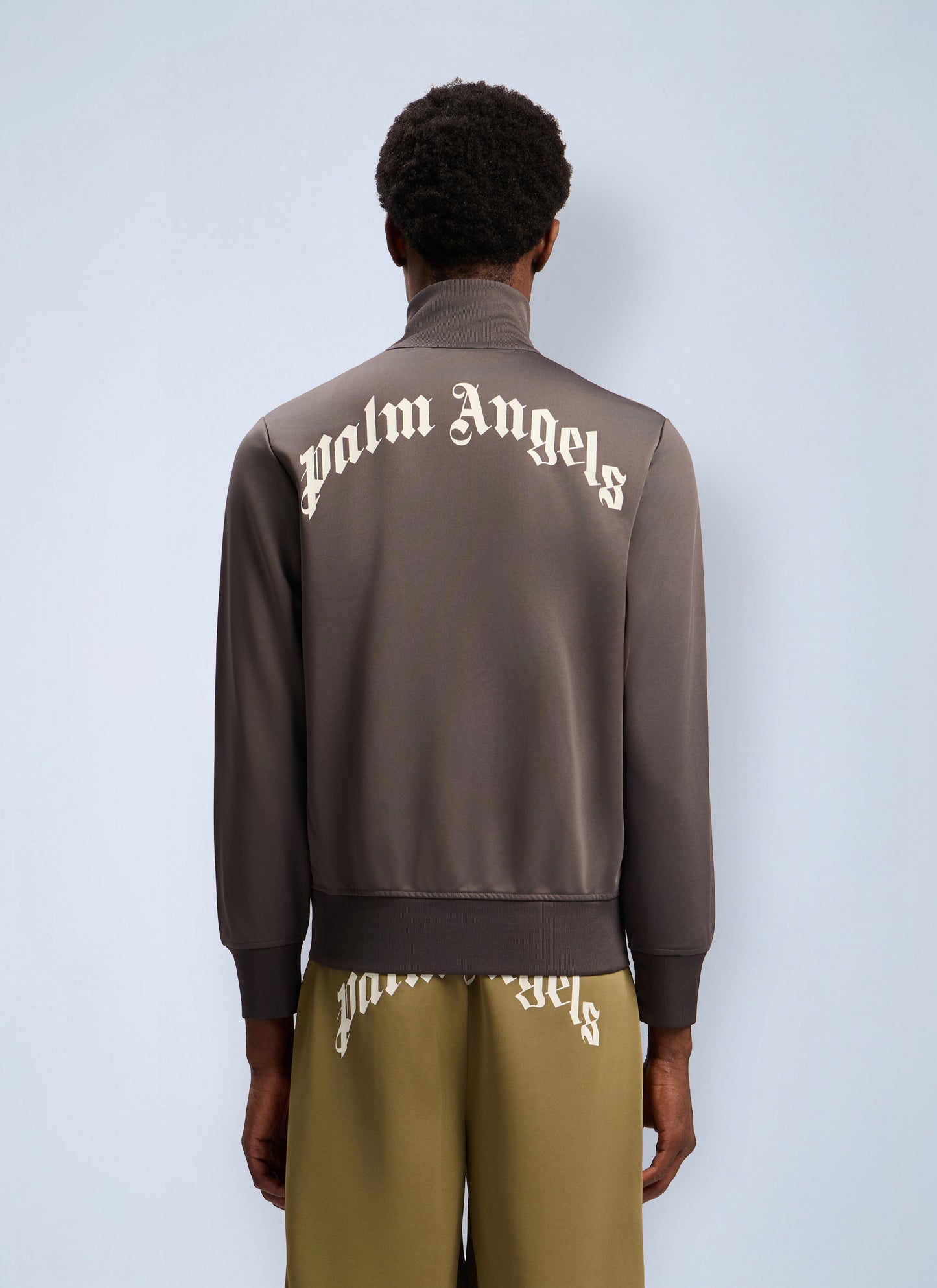 Palm Angels Men Back Curved Logo Track Jacket PALM ANGELS