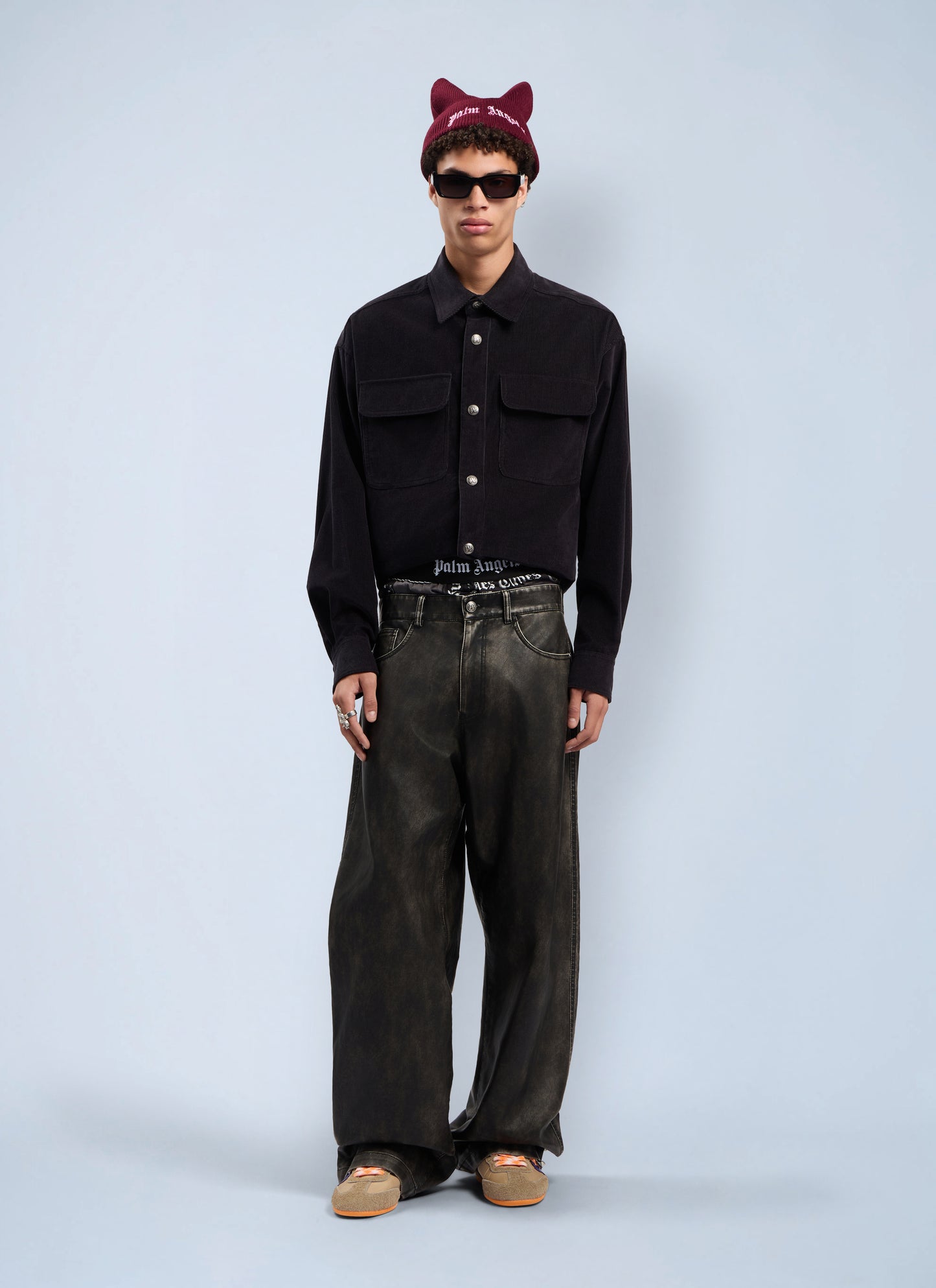 Palm Angels Men Classic Logo Corduroy Overshirt PALM ANGELS